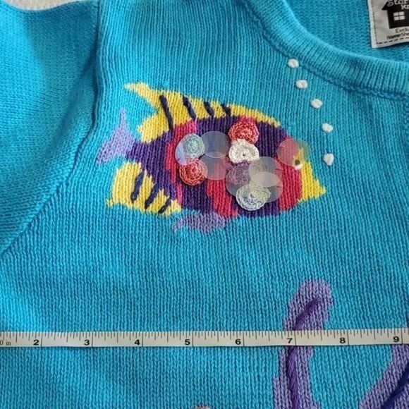 Vintage Storybook Knits Vintage Hand Knitted Aquatic Fish Themed Li Size S / US 4 / IT 40 - 11 Thumbnail