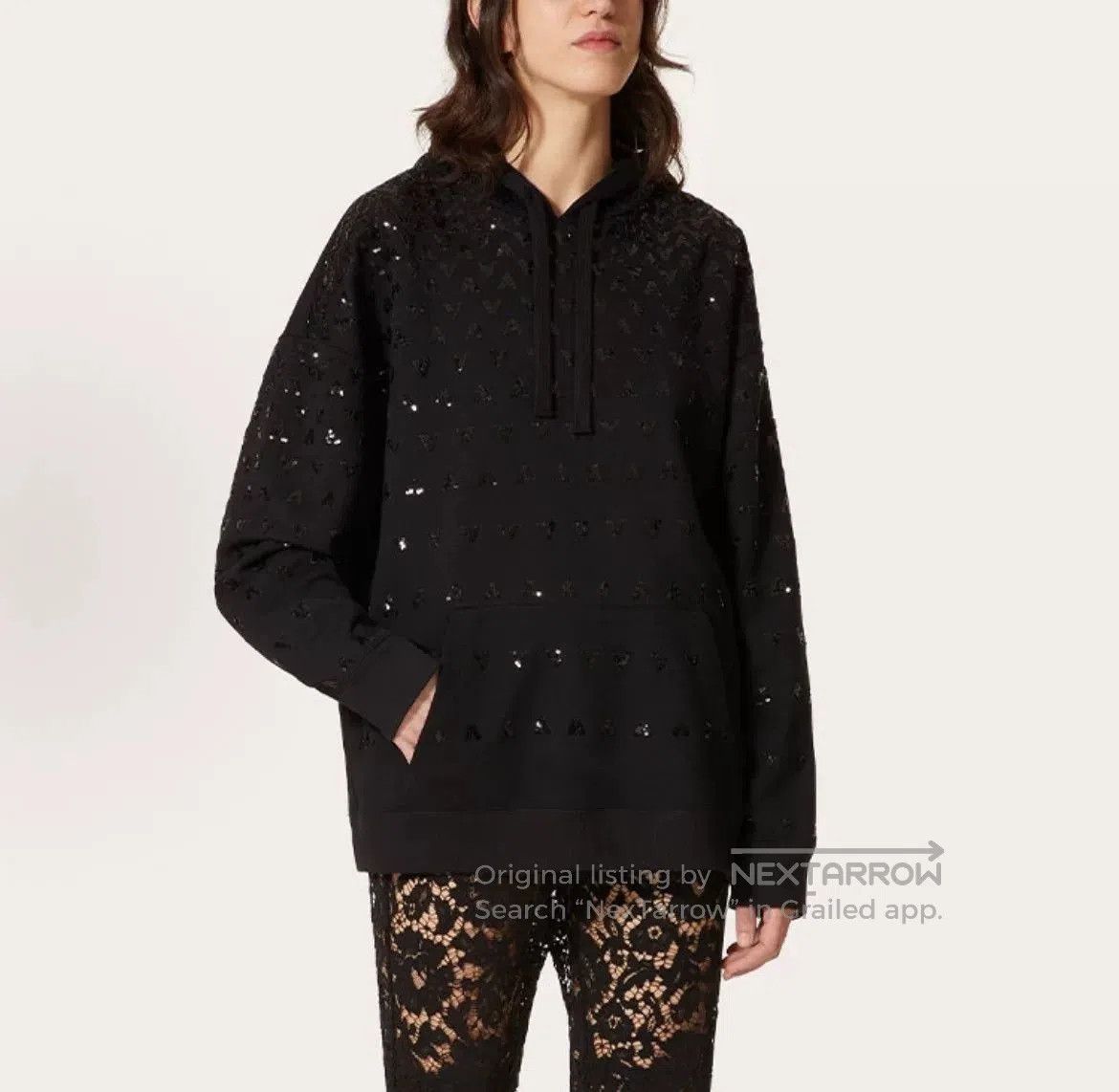 Valentino Valentino Black Sequin Embroidered Hoodie. Size XS / US 0-2 / IT 36-38 - 7 Thumbnail