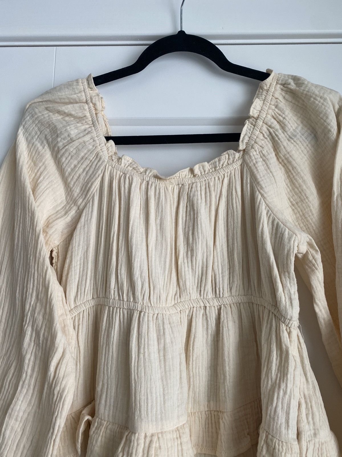 Other &merci taupe brown Puff Sleeve Babydoll ruffled Mini sz S Size S / US 4 / IT 40 - 11 Thumbnail