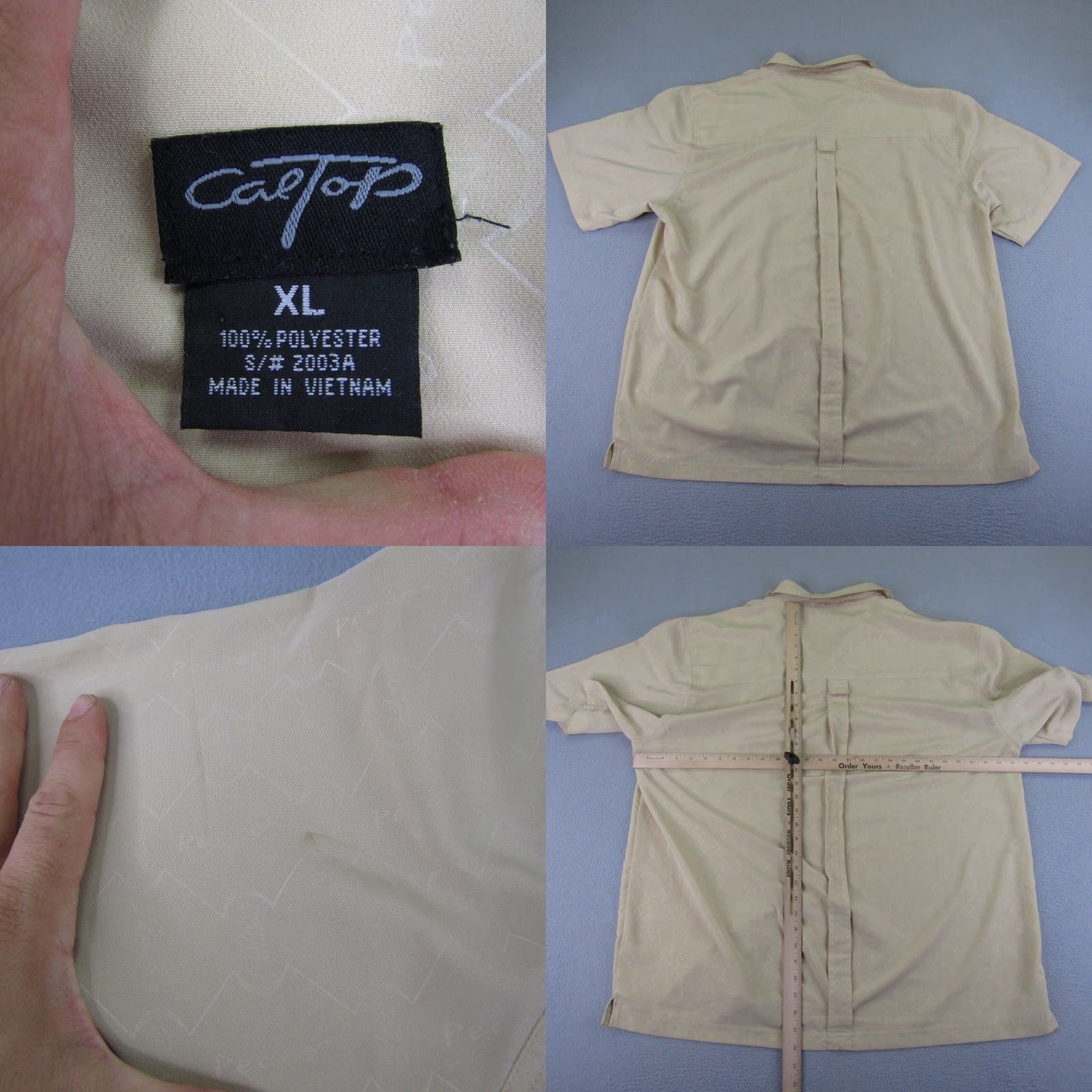 Vintage VINTAGE Cal Top Shirt Mens XL Beige Button-Up Collared Short Sleeve Vintage: Cal Top Shirt Mens XL Beige Button-Up Collared Short Sleeve Size US XL / EU 56 / 4 - 8 Thumbnail