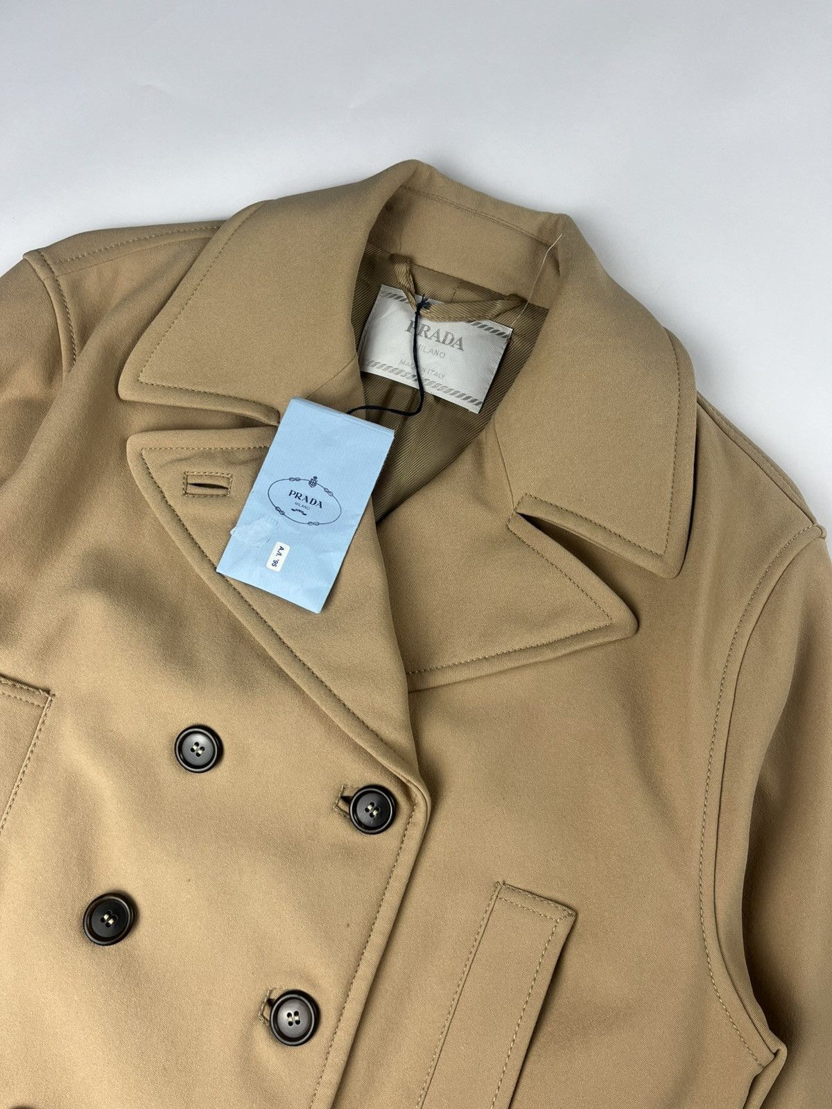 Prada Prada Camel Double Breasted Officer Overcoat FW 1995 Size US L / EU 52-54 / 3 - 4 Thumbnail