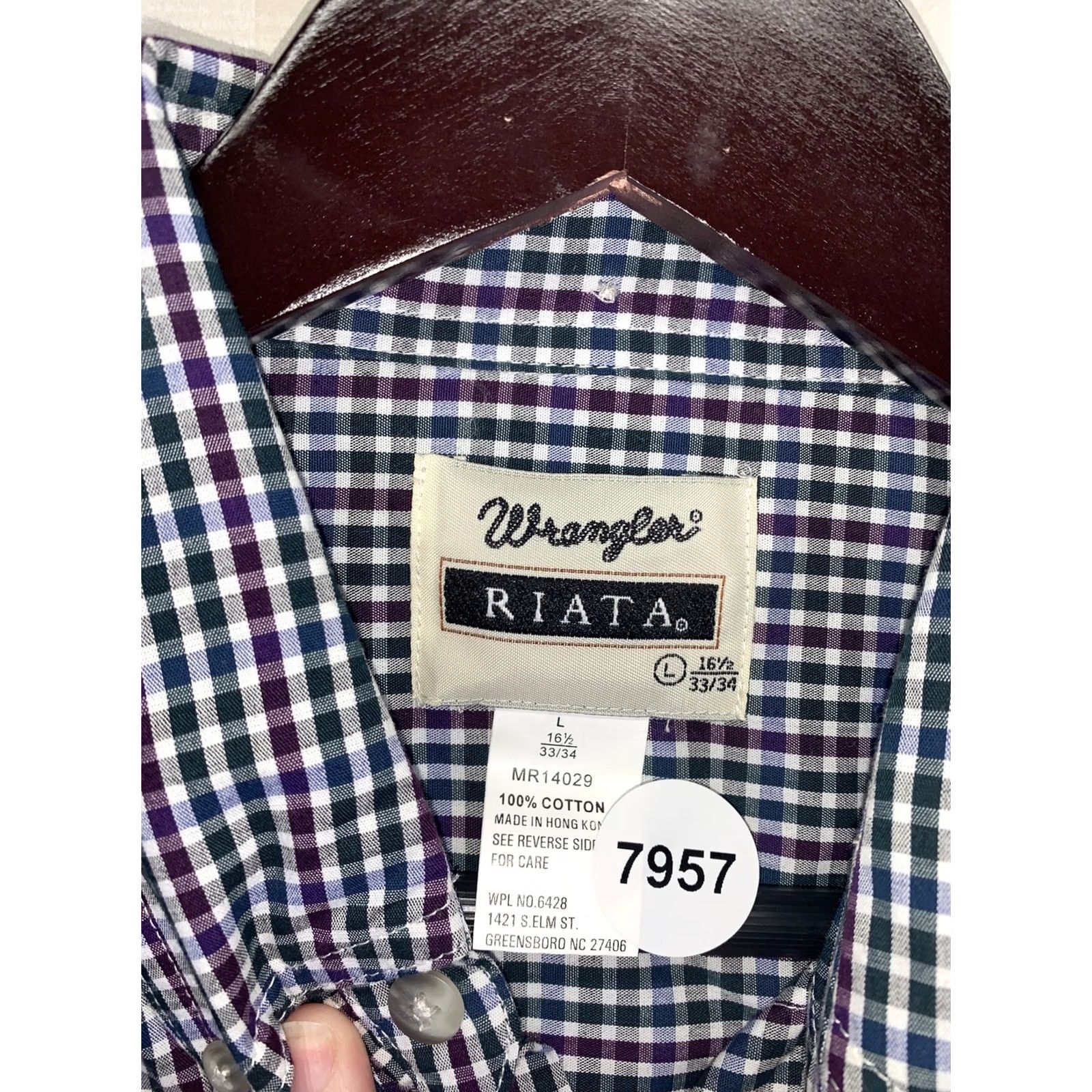 Wrangler Wrangler Riata Mens Plaid Button Down Embroidered Pocket 16.5/35-NWT-7957 Shirt Men Regular XL? Size US XL / EU 56 / 4 - 4 Thumbnail