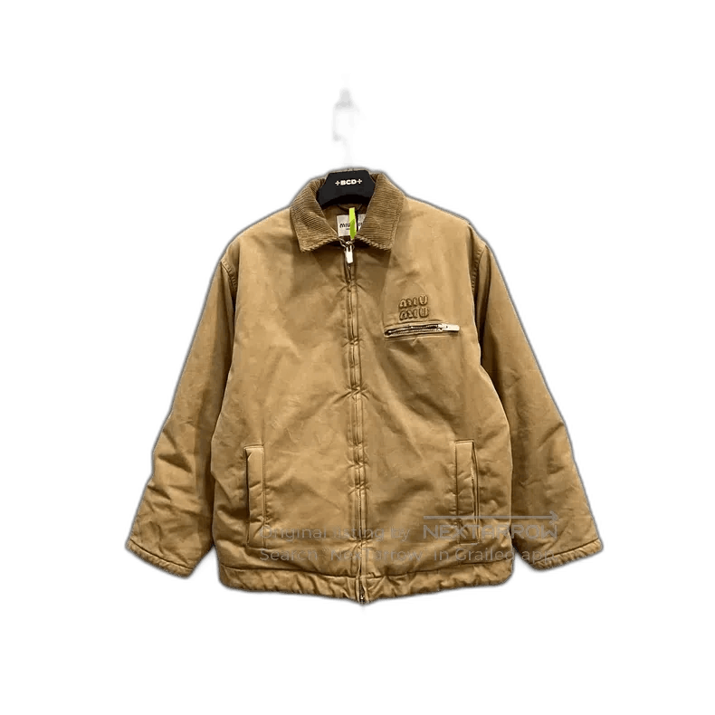 Miu Miu Miu Miu Khaki Embroidered Logo Jacket. Size US M / EU 48-50 / 2 - 1 Thumbnail