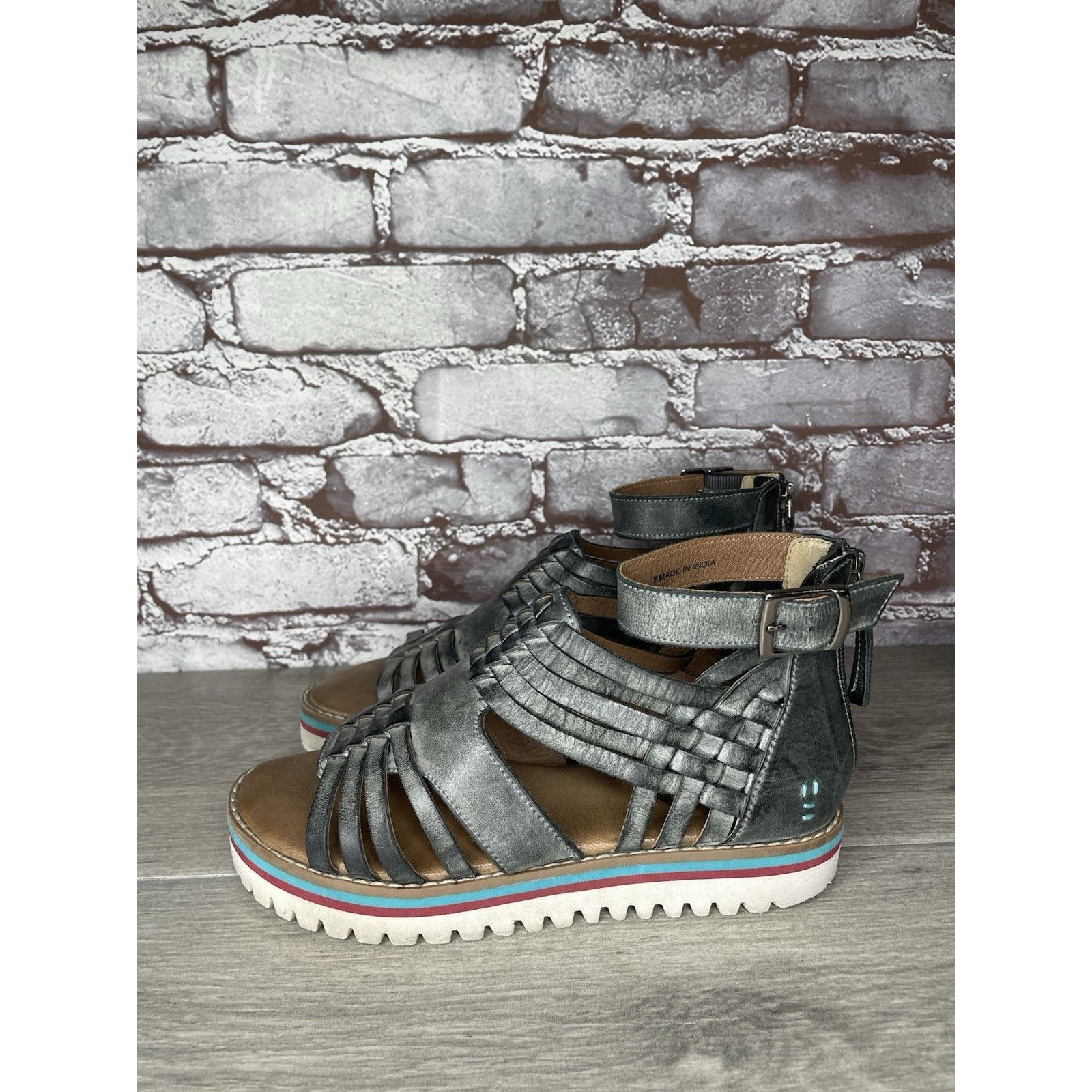 Bed Stu Roan By Bed Stu Scarletty Gladiator Hi Gray Leather Epica Sa Size US 7 / IT 37 - 23 Thumbnail