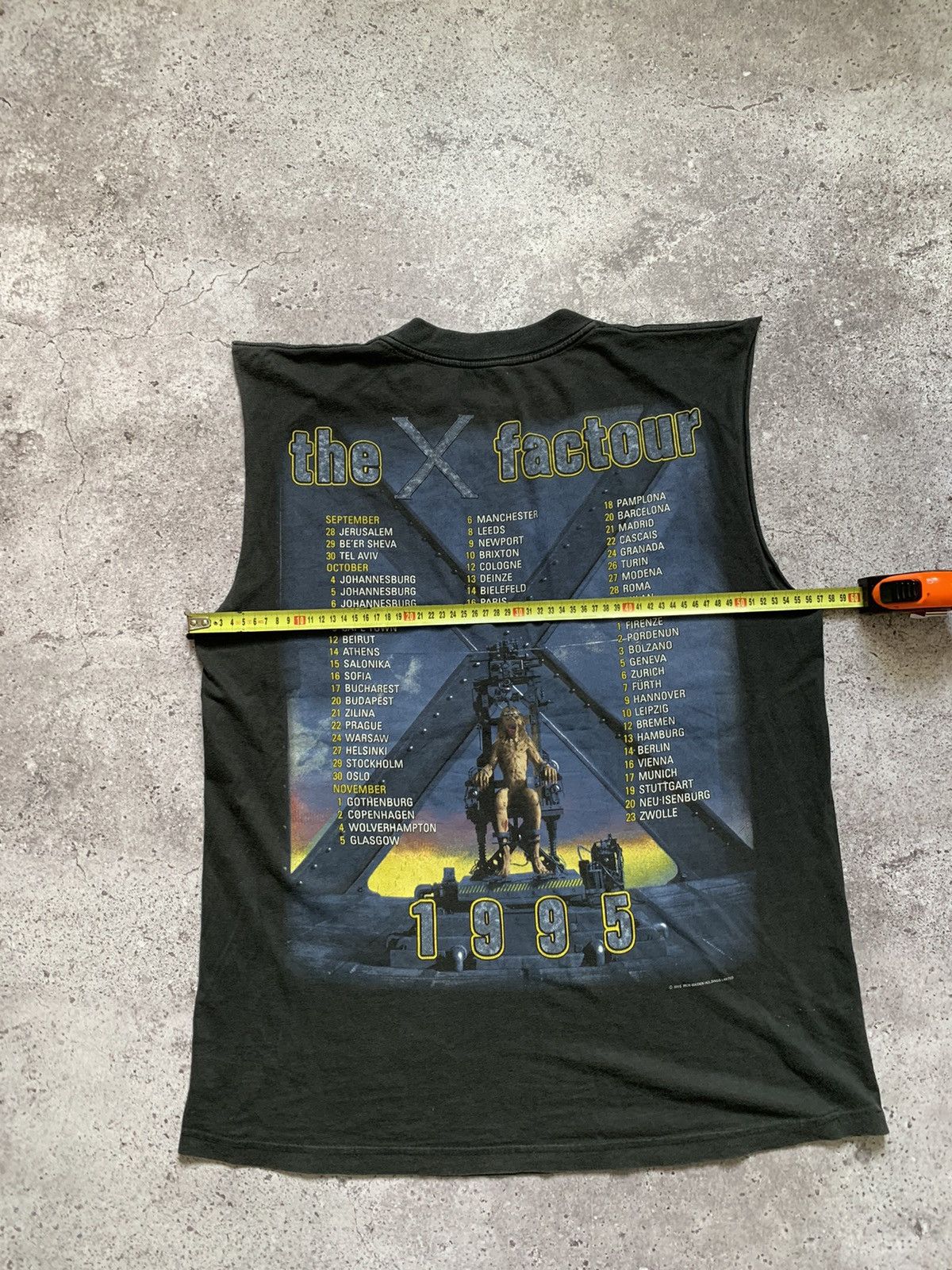 Band Tees 1995 Iron Maiden The X Factour Faded Tee Size US XL / EU 56 / 4 - 11 Thumbnail