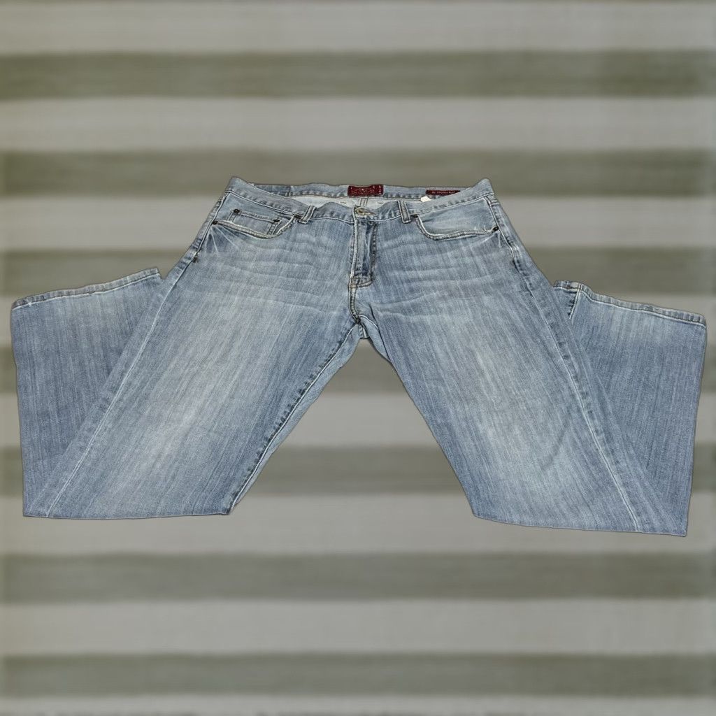 Lucky Brand Lucky Brand 221 Original Boot Jean Mens 36x31 Blue Distressed 5-Pocket Denim Bootcut Pants Slim Regular USA Logo Vintage N/A Size US 36 / EU 52 - 1 Thumbnail