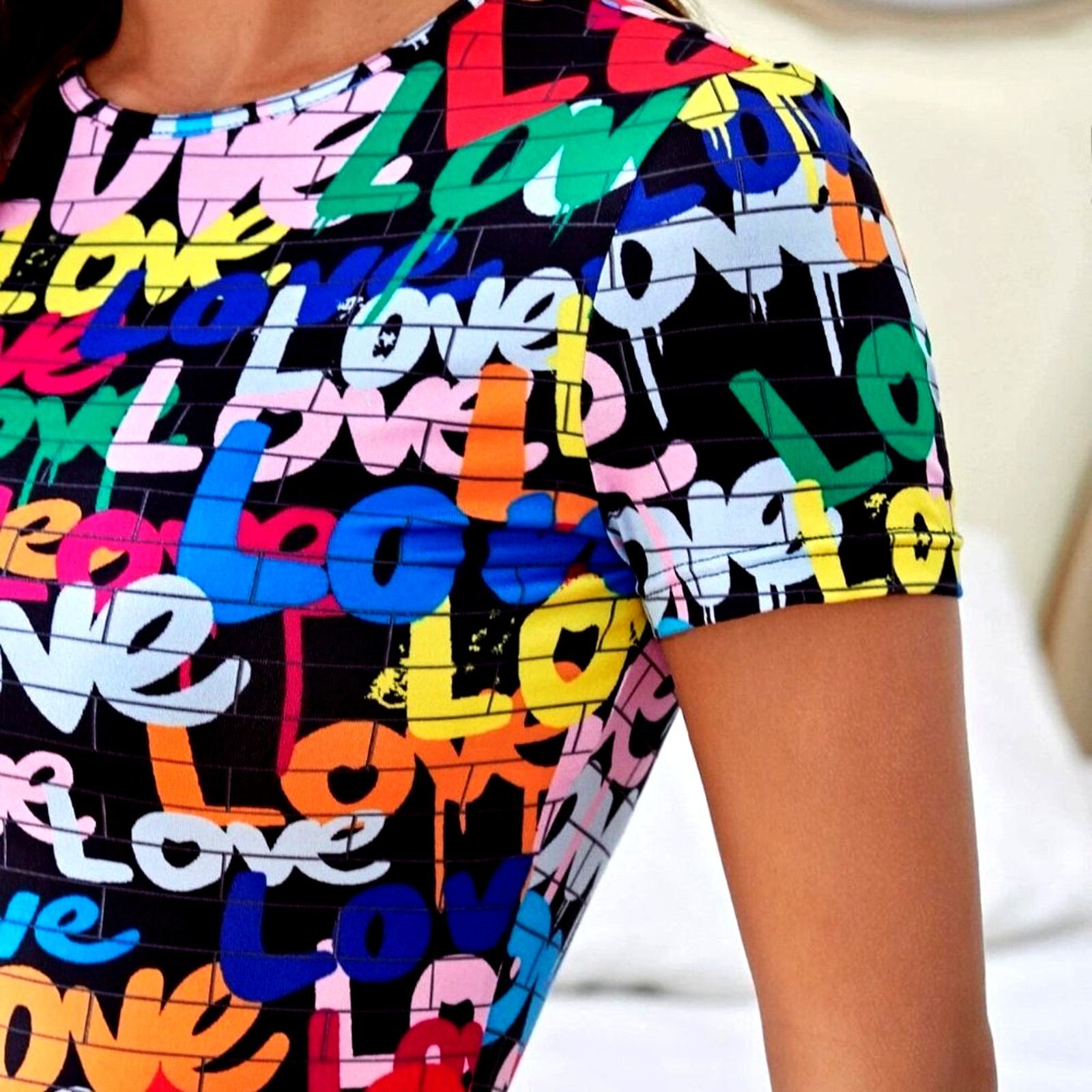 Other Coolane Plus Letter Graphic Love Short Sleeve Crop Tee 12 Size XL / US 12-14 / IT 48-50 - 6 Thumbnail