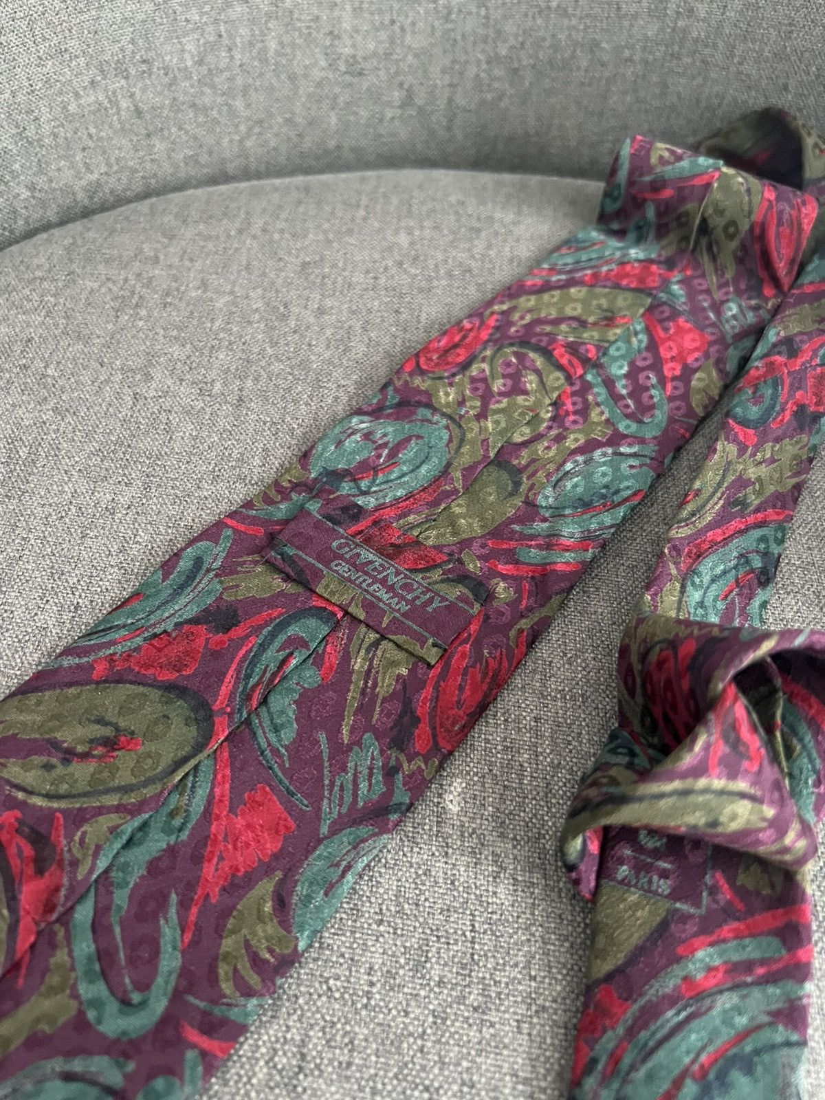 Givenchy Vintage GIVENCHY Gentleman Silk Tie Paisley Print Size ONE SIZE - 8 Thumbnail