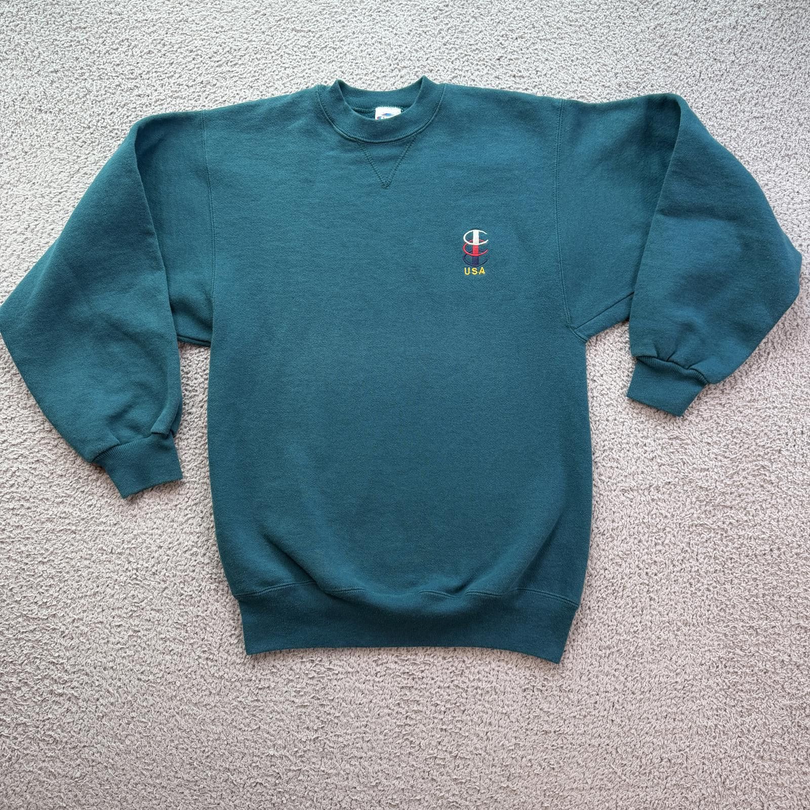 Champion Vintage Champion USA 90s Crewneck Sweatshirt Embroidered Men Size US M / EU 48-50 / 2 - 1 Thumbnail