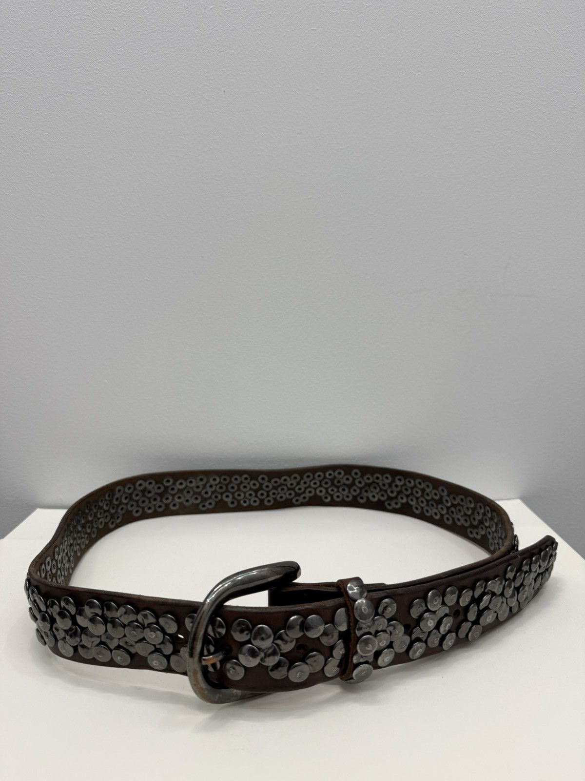 LIEBESKIND BERLIN Liebeskind Berlin Metal Rivets Leather Punk Rock Gothic Belt Size 34 - 1 Thumbnail