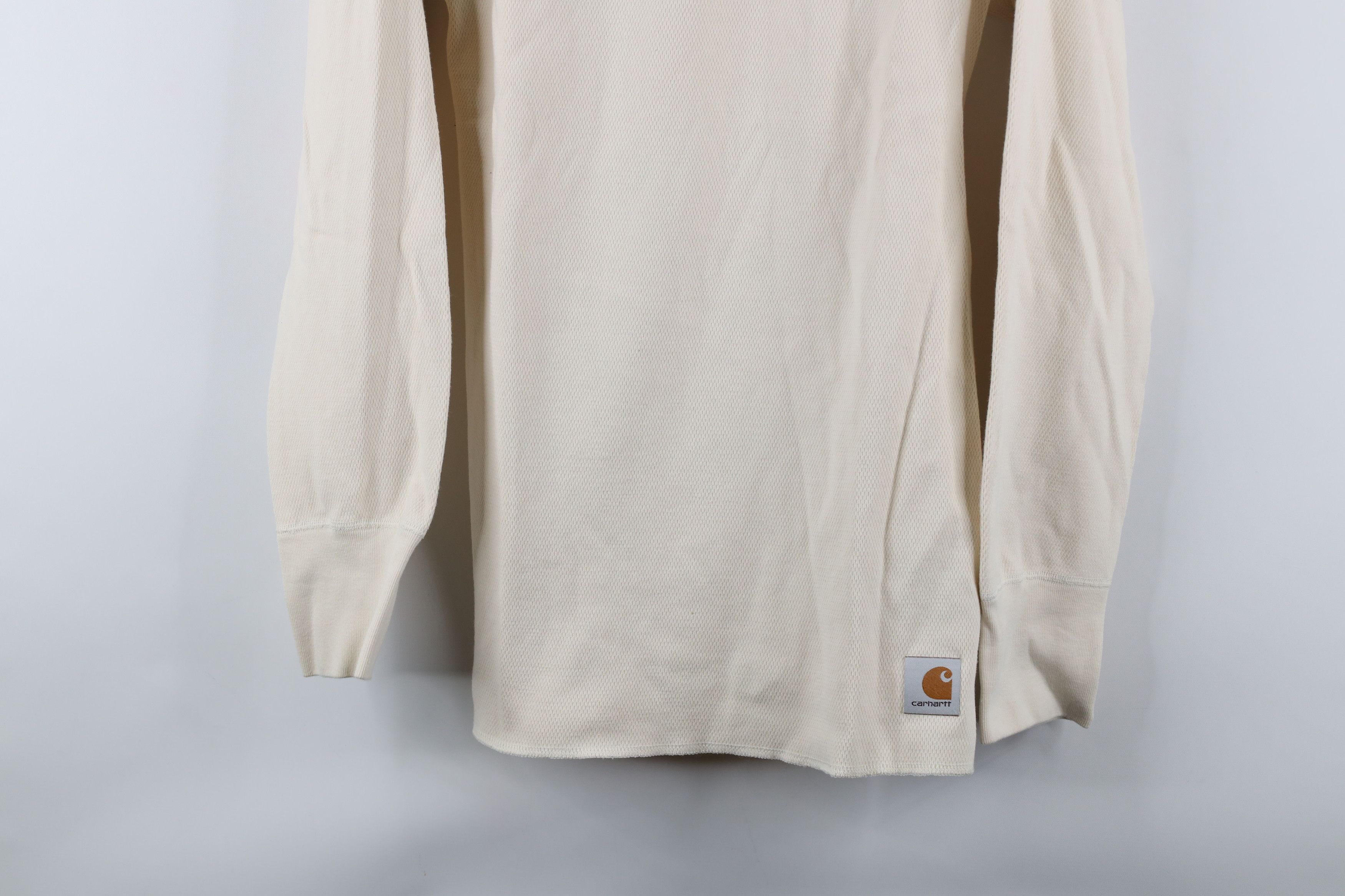 Carhartt × Vintage Vintage Carhartt Thermal Knit Long Sleeve T-Shirt Cream Size US M / EU 48-50 / 2 - 3 Thumbnail