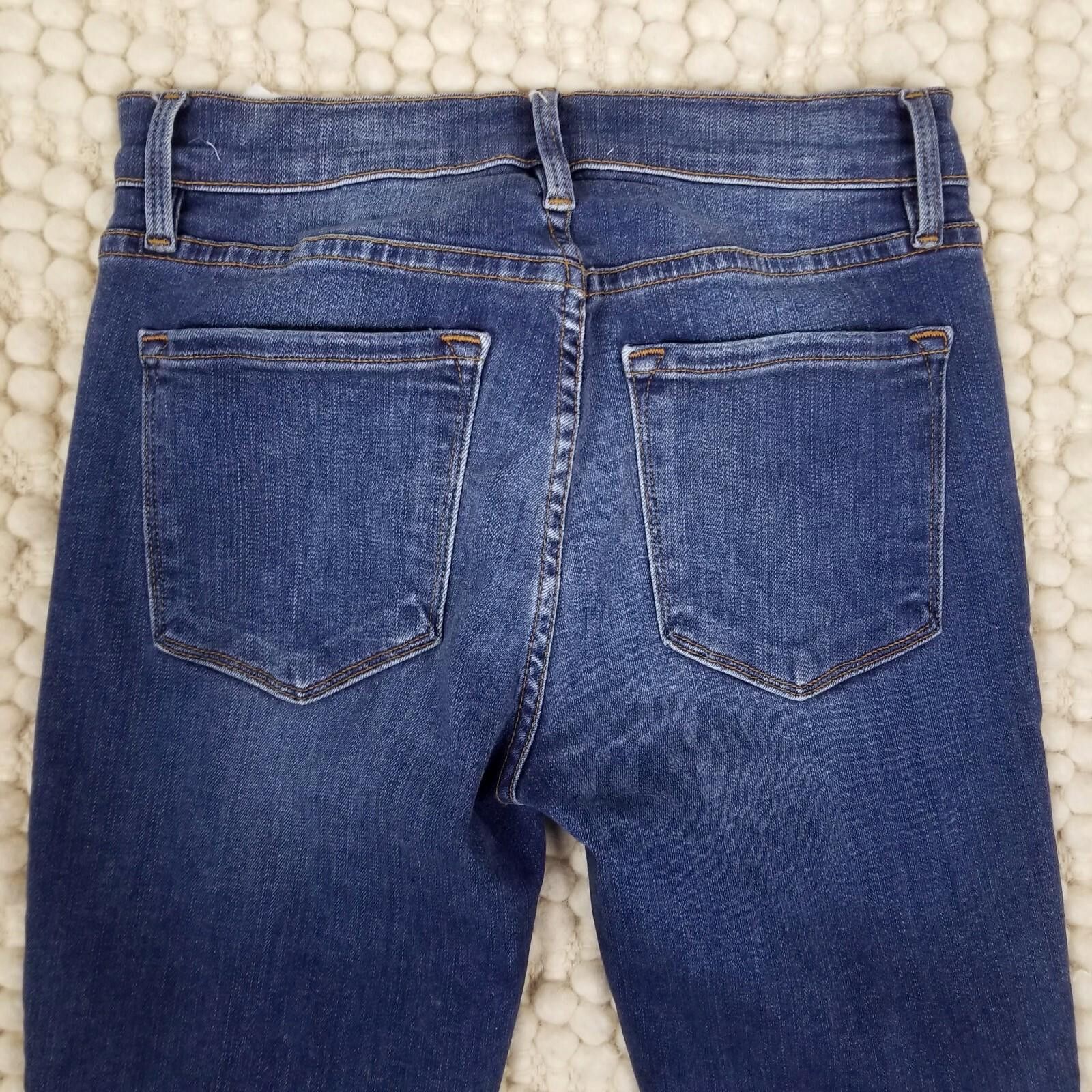Frame Frame Le Skinny De Jeanne Triangle Hem Jeans Seabright Sz 26 Size 26" / US 2 / IT 38 - 6 Thumbnail
