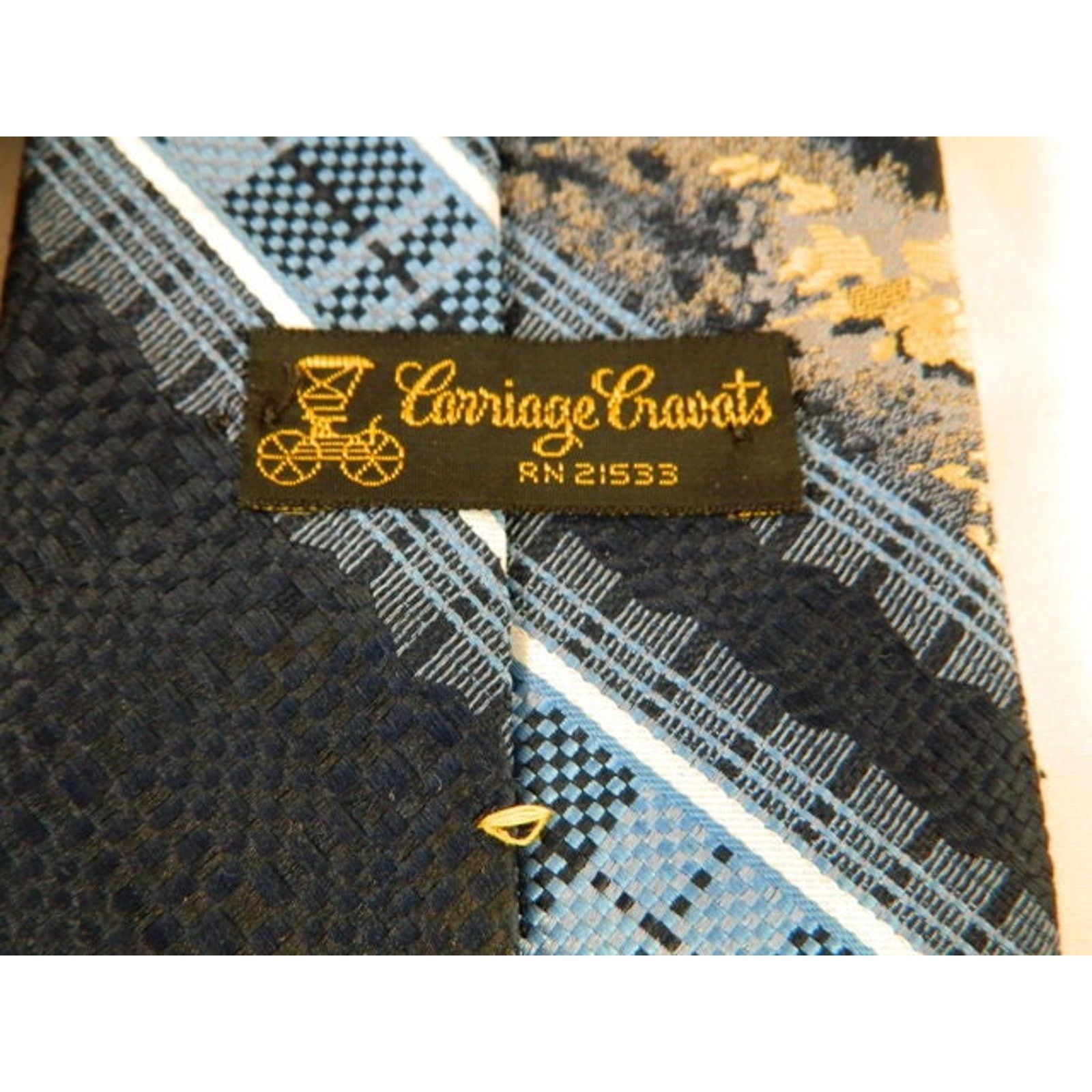 Vintage Vintage Dark Blue Carriage Cravats Necktie Size ONE SIZE - 4 Thumbnail