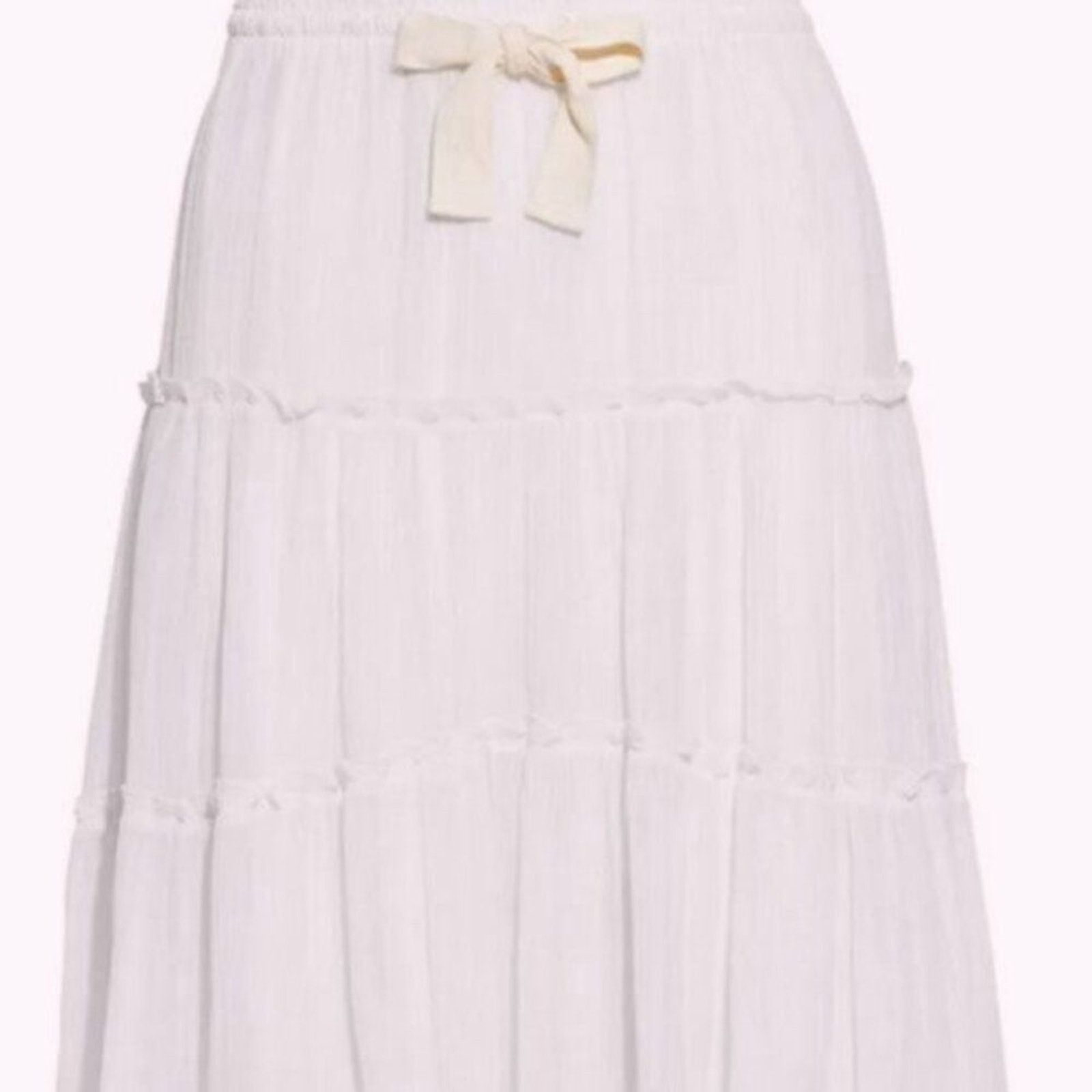 See by Chloe See by Chloe Tiered cotton and silk blend crepon midi white Size 32" / US 10 / IT 46 - 3 Thumbnail