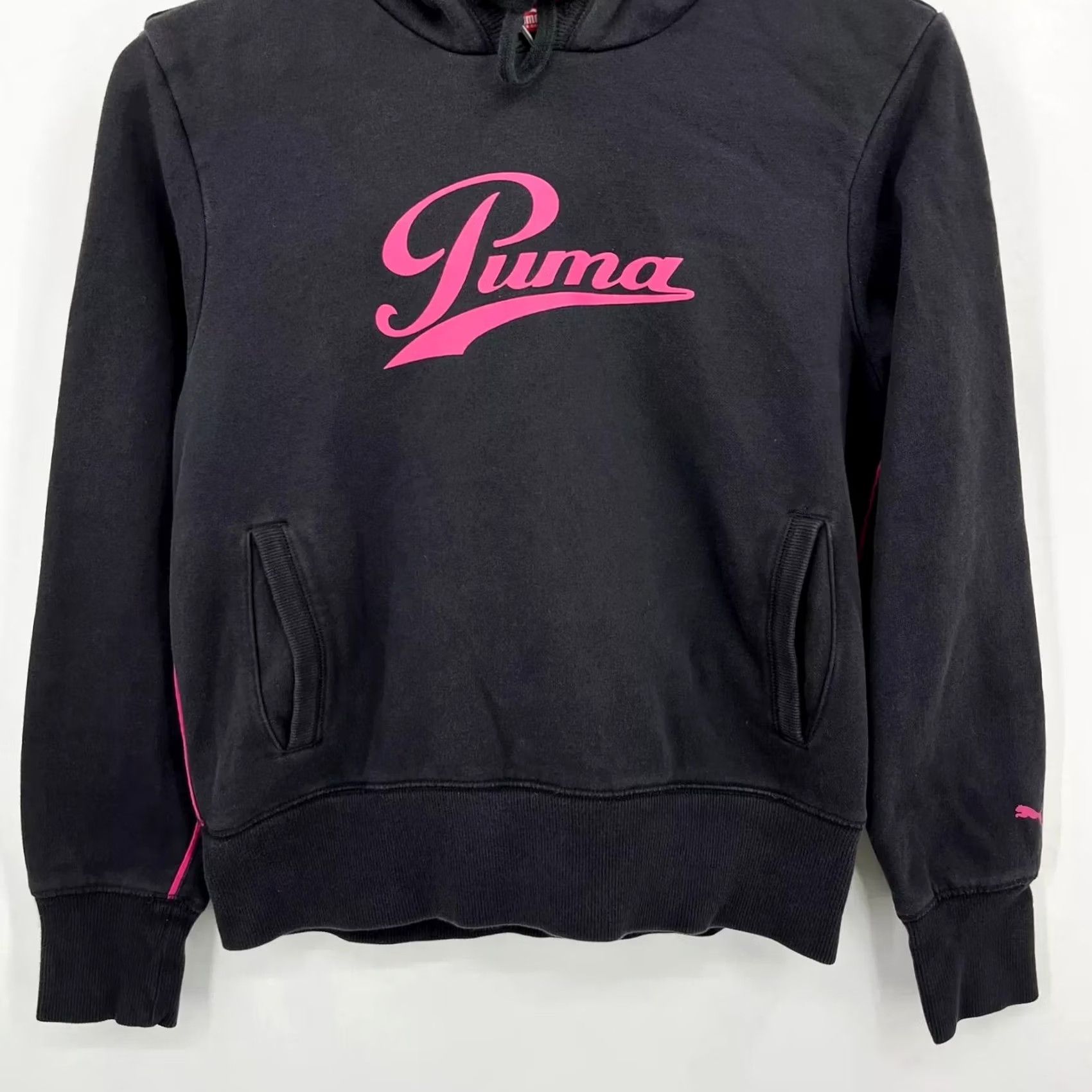 Puma PUMA Pullover Hoodie Women S Black Pink Drawstring Logo Pocket Size S / US 4 / IT 40 - 3 Thumbnail