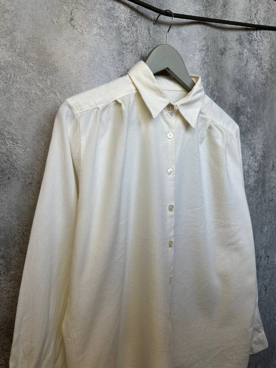 Designer James Meade Wool Shirt Button Up Milk Long Sleeve Size US XXL / EU 58 / 5 - 4 Thumbnail