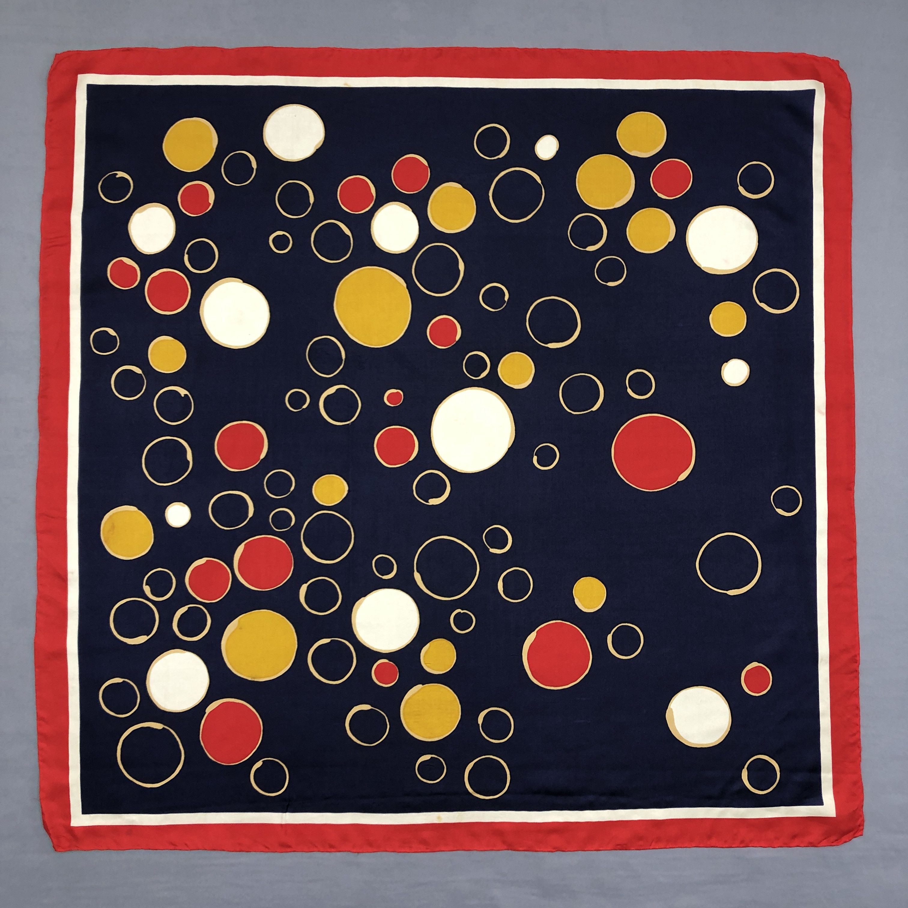 Vintage Polka Dot SILK Scarf Twill Stole Wraps Scarves