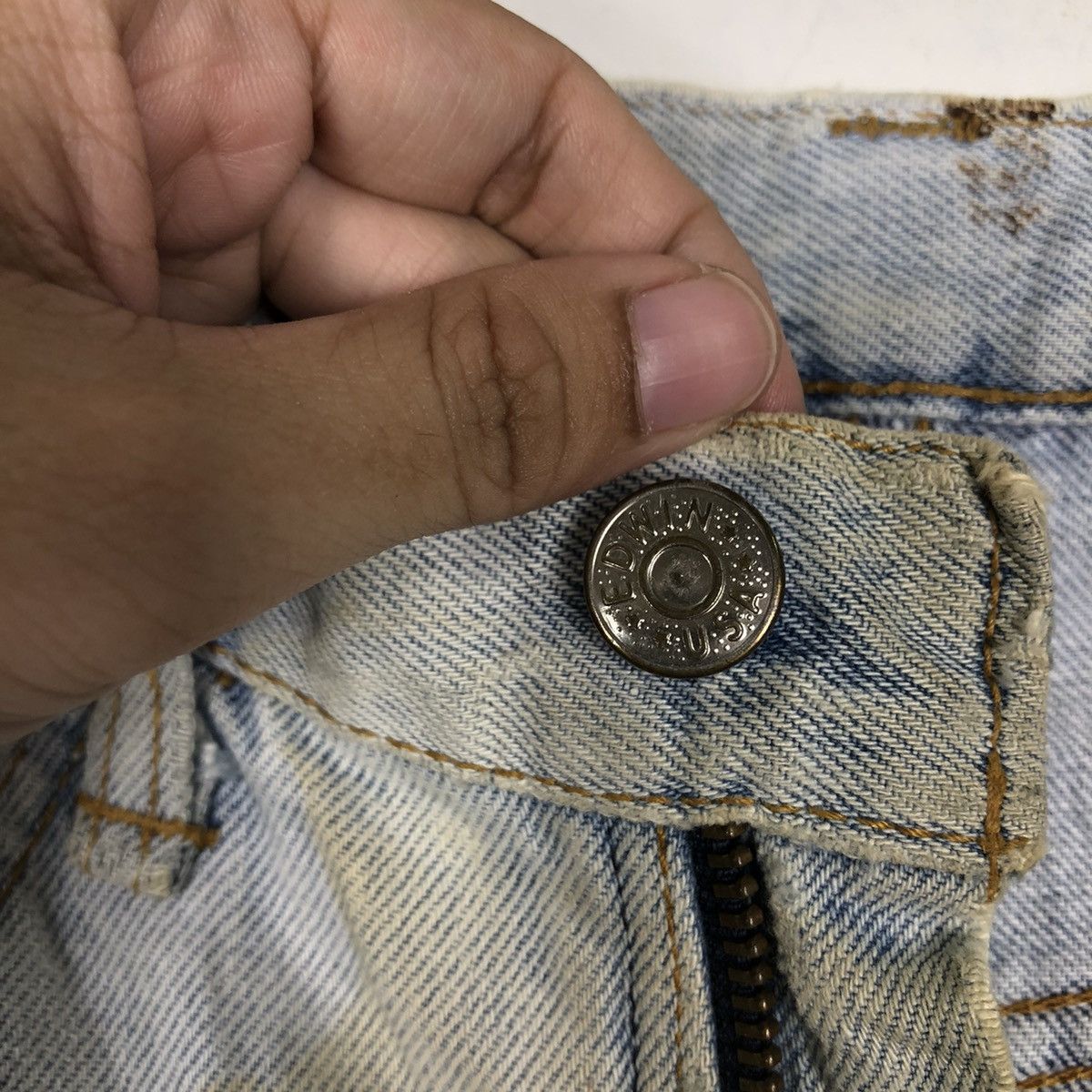 Japanese Brand 🔥70’s True Vintage Distressed Denim Jeans Edwin Made In Usa Size US 30 / EU 46 - 13 Thumbnail