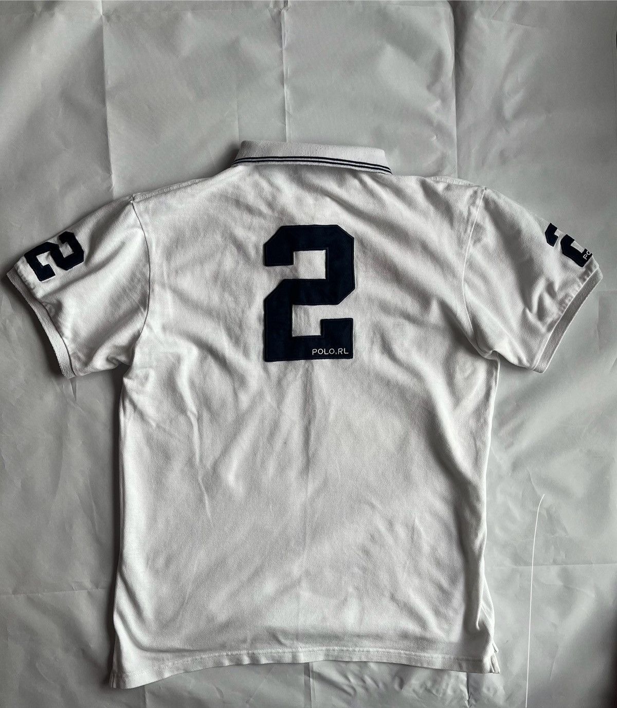 Japanese Brand × Polo Ralph Lauren Ralph Lauren Polo Barcelona White Jersey Size L Size US L / EU 52-54 / 3 - 5 Thumbnail