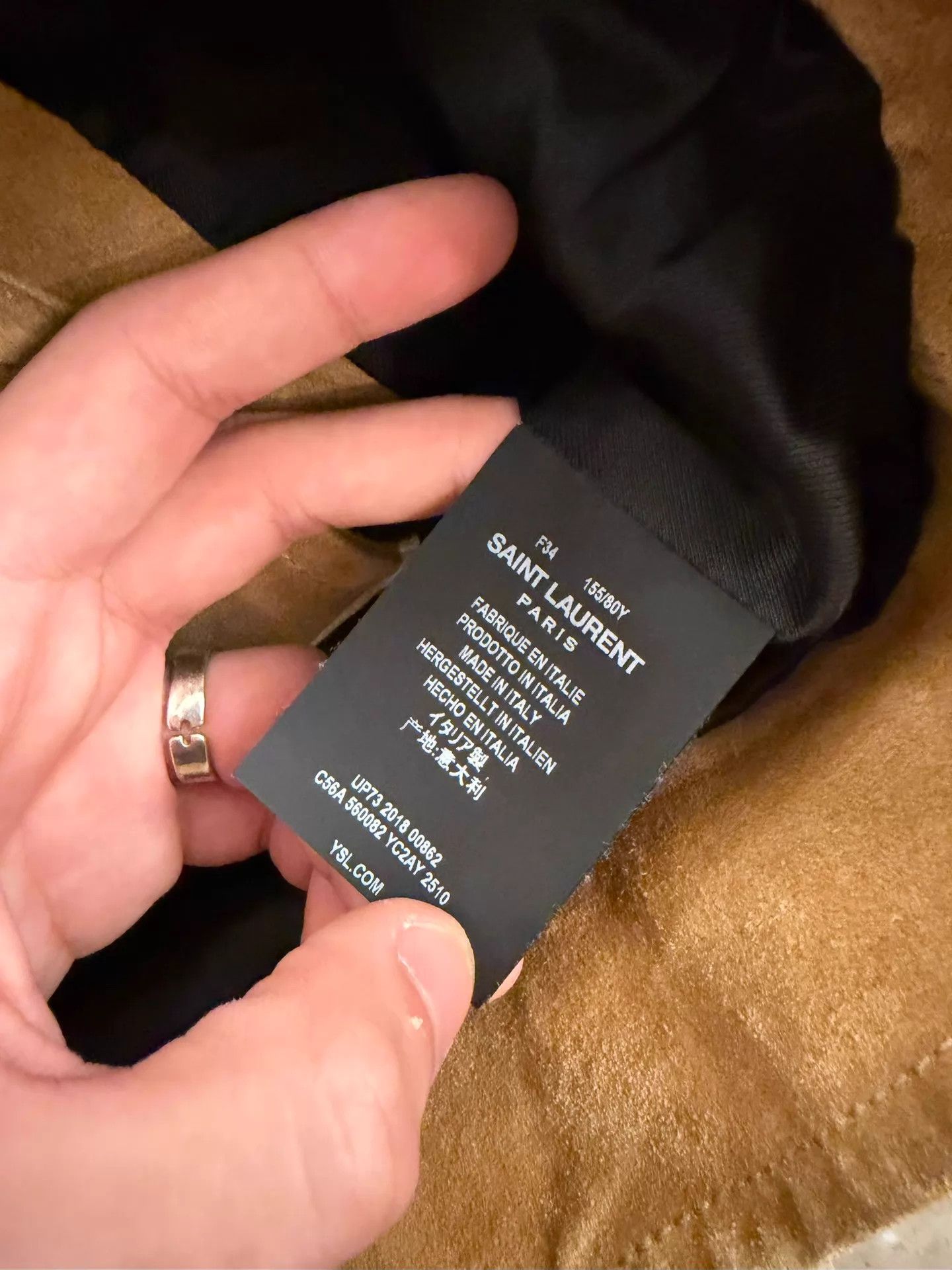 Saint Laurent Paris SLP Natural Calfskin Suede Napoleon Jacket F34 Size XS / US 0-2 / IT 36-38 - 9 Thumbnail