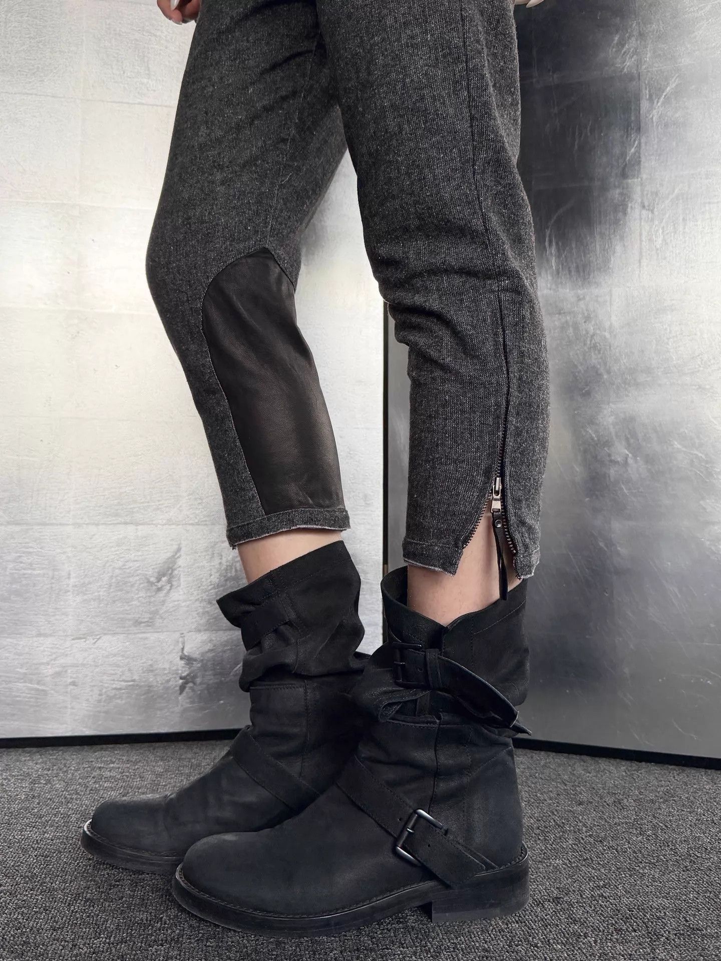 Diesel Black Gold Diesel Black Gold Vintage Wool-Leather 8 Pants 24 Size 24" / US 00 / IT 34 - 8 Thumbnail