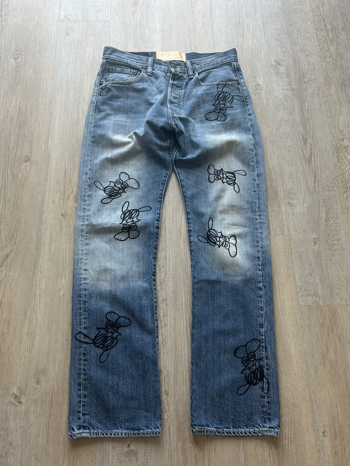 Skoloct Skoloct 1 of 1 hand drawn denim Size US 29 - 1 Thumbnail