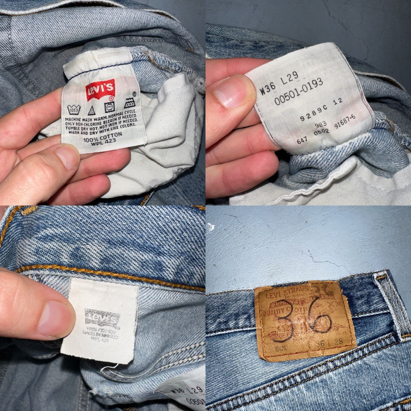 Levi's VINTAGE Levi's 501 Jeans 90s Straight Light Wash 36x29 Mens Blue Denim Cotton Regular 36 501 Series Size US 36 / EU 52 - 9 Thumbnail