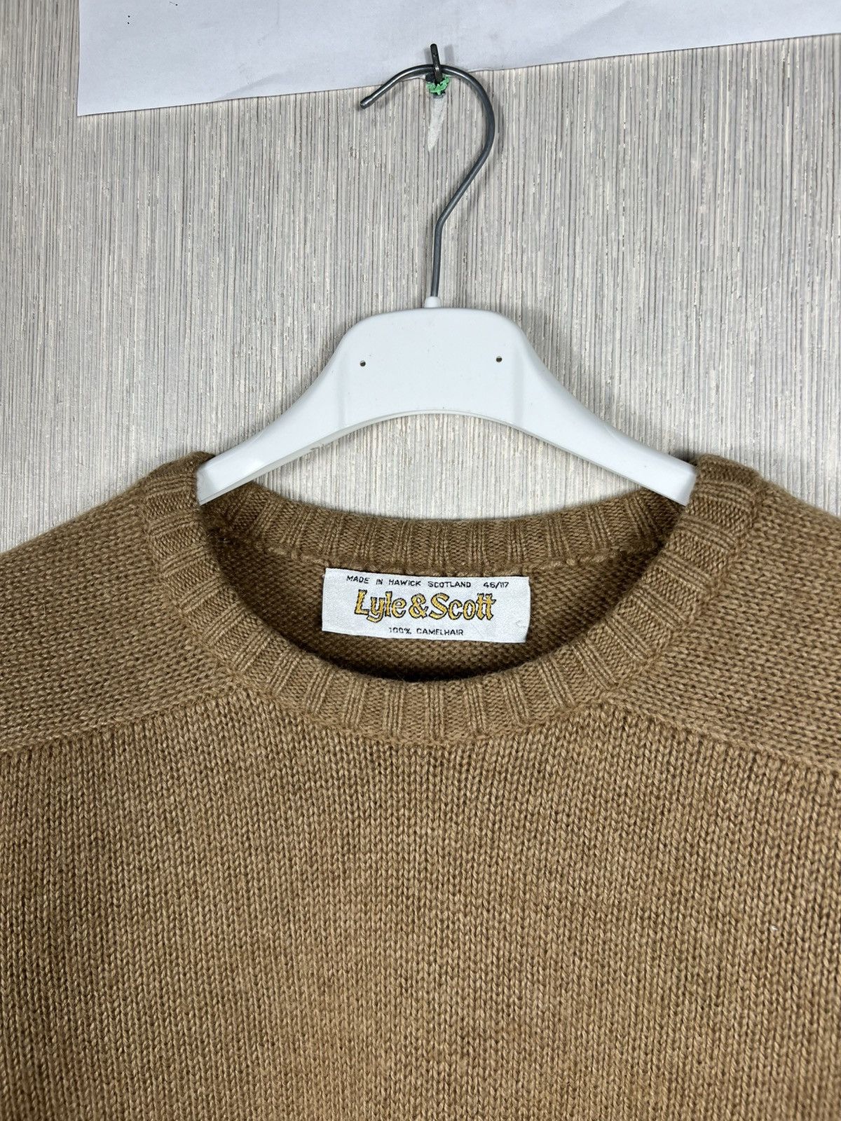 Lyle & Scott Vintage 90s Lyle & Scott camelhair knit sweater aesthetic Size US XL / EU 56 / 4 - 6 Thumbnail