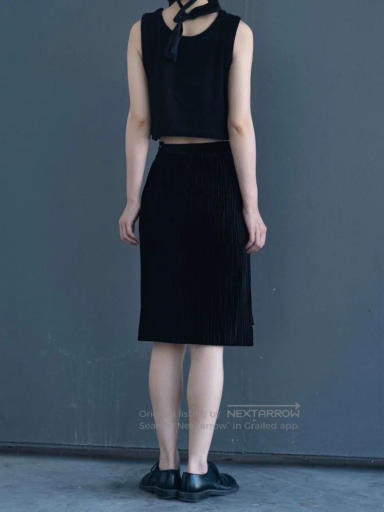 Comme des Garcons Comme Des Garcons size M Black striped velvet skirt Size 23" - 4 Thumbnail