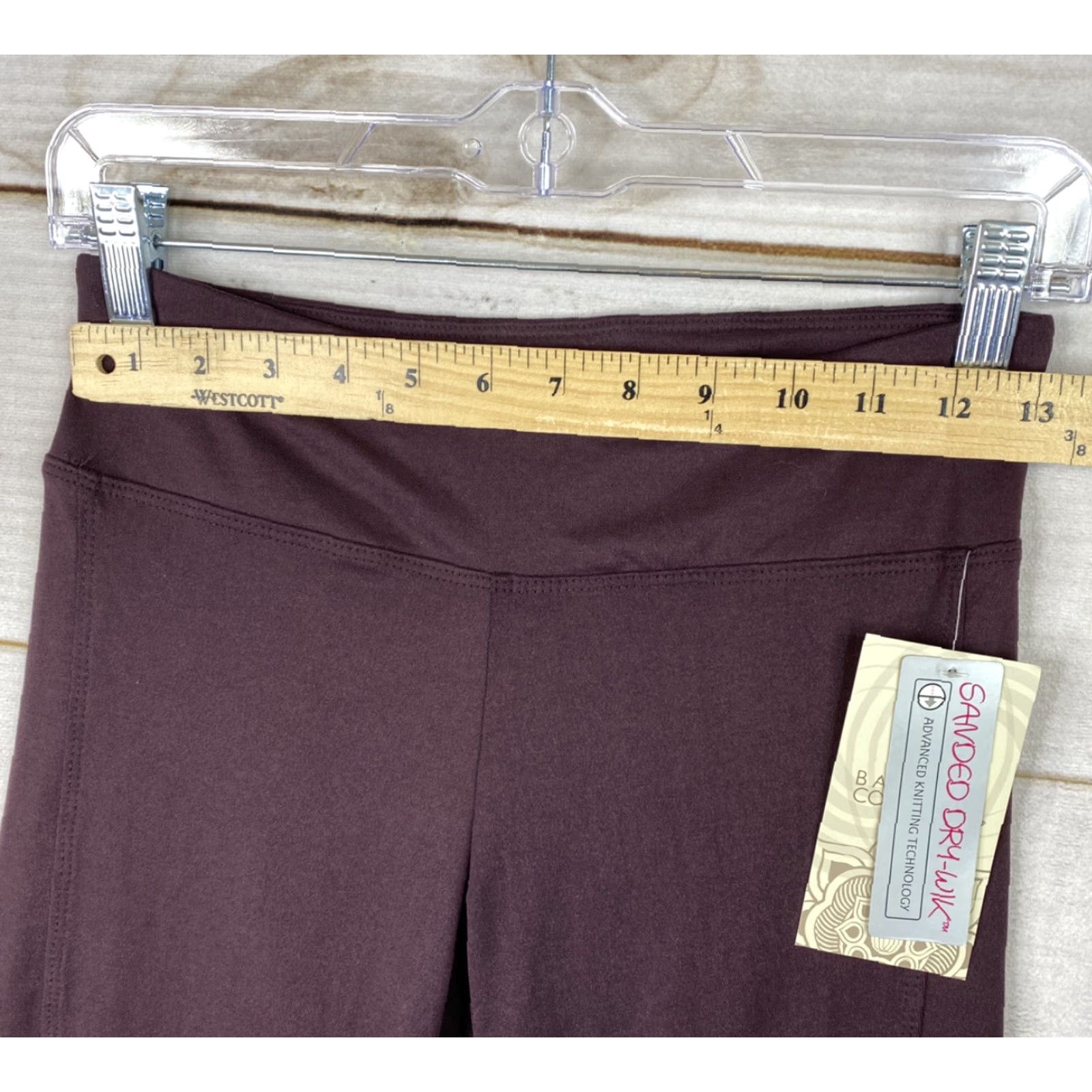 Vintage VINTAGE Balance Collection Leggings Womens S Burgundy Laced Leg Crop Workout Running NWT Size 28" / US 6 / IT 42 - 4 Thumbnail