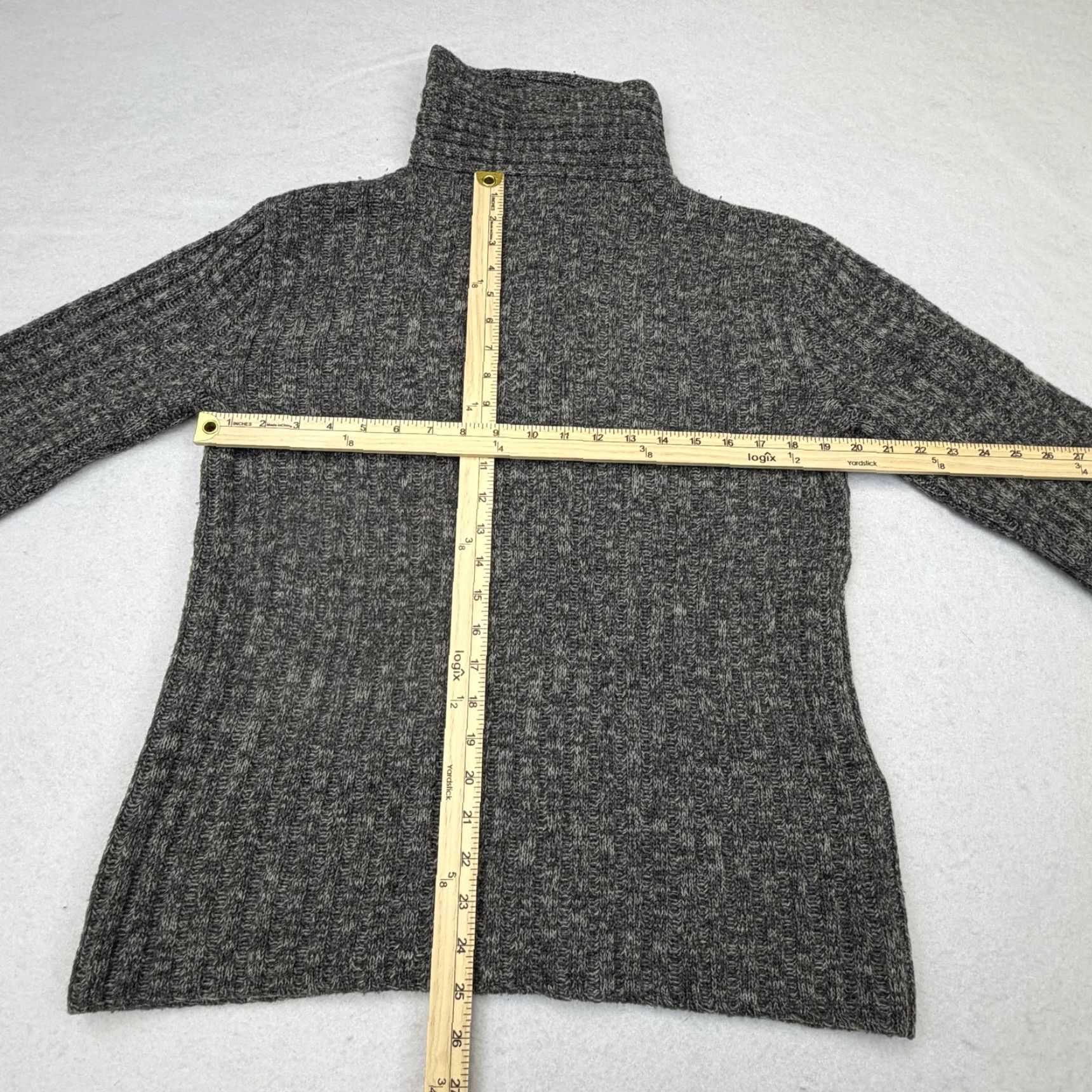Willi Smith WillSmith Sweater Women’s Medium Gray 100% Wool Turtleneck Raglan Knit Pullover Size M / US 6-8 / IT 42-44 - 6 Thumbnail
