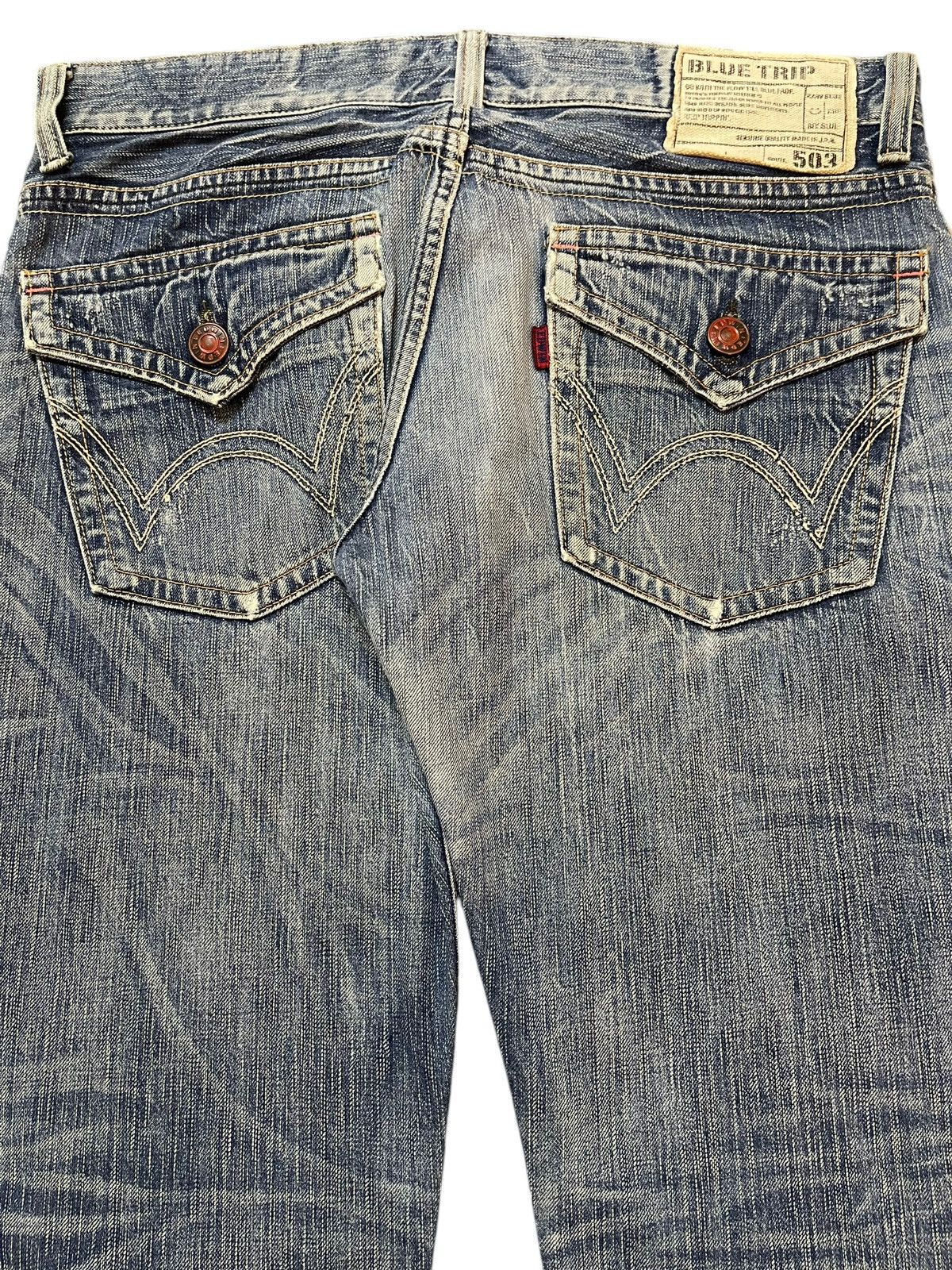Edwin Vintage Edwin Blue Trip 503 Faded Distress Wide Leg Baggy Size US 34 / EU 50 - 6 Thumbnail