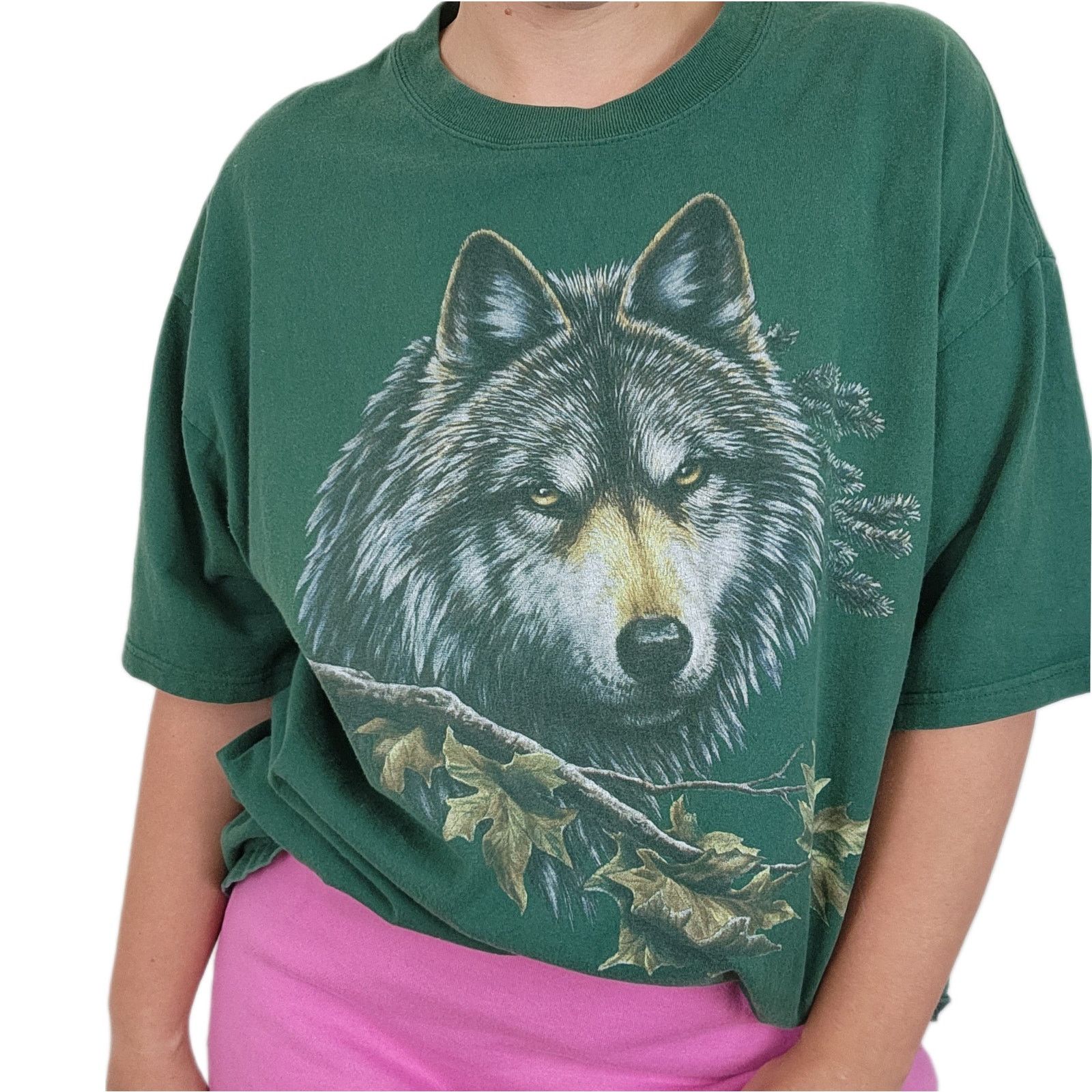 Anvil Vintage 90s Green Wolf Anvil T-Shirt XXL Size US XXL / EU 58 / 5 - 3 Thumbnail