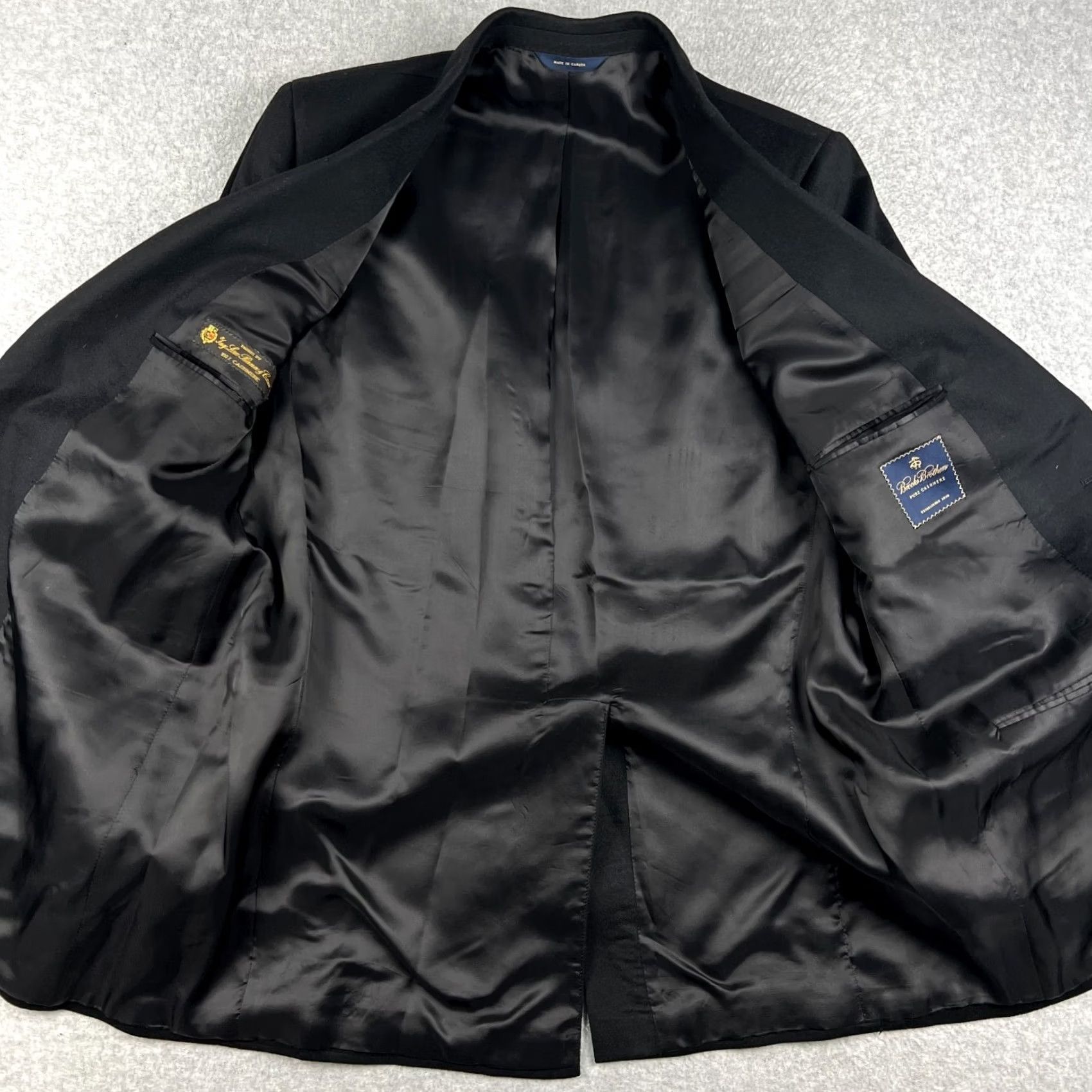 Brooks Brothers Brooks Brothers Loro Piana Cashmere Sport Coat Blazer Mens 43L Black Old Money Size 46R - 3 Thumbnail