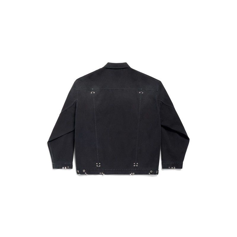 Balenciaga o1bcso1str1125 Pierced Jacket in Black Size US L / EU 52-54 / 3 - 2 Thumbnail