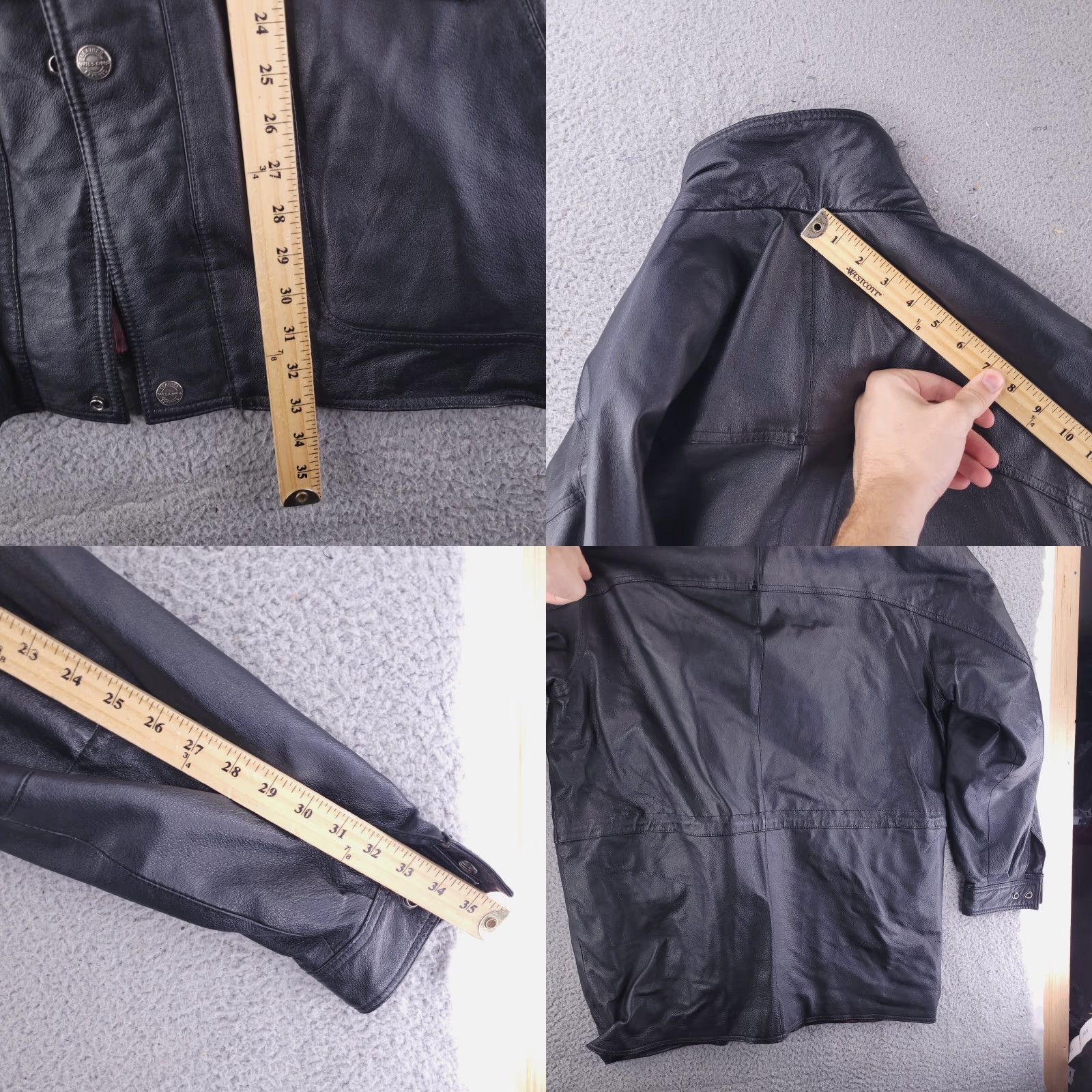 Vintage Wilsons Leather Coat Mens M Black Overcoat Real Genuine Leather Jacket Pattern Solid Vintage No Size US M / EU 48-50 / 2 - 8 Thumbnail