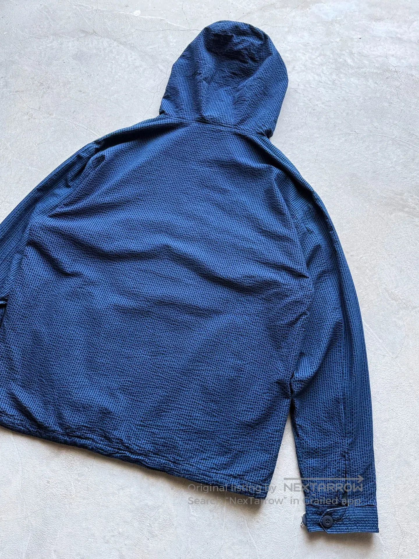 Vintage Vintage 90s J Crew Indigo Seersucker Anorak. Size US L / EU 52-54 / 3 - 9 Thumbnail