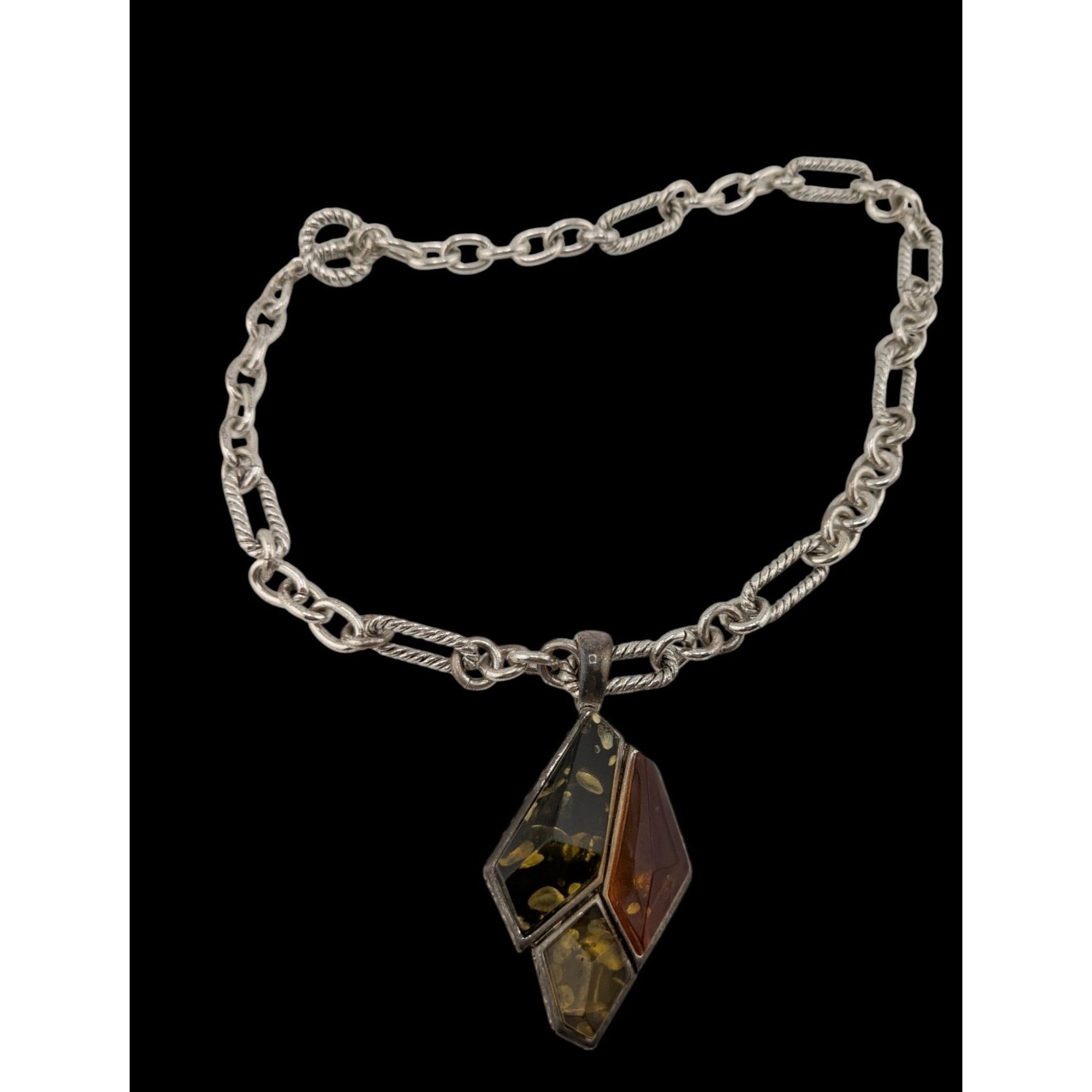 Other Vintage Confetti Lucite Pendant Necklace With Chunky Silver Size ONE SIZE - 2 Thumbnail