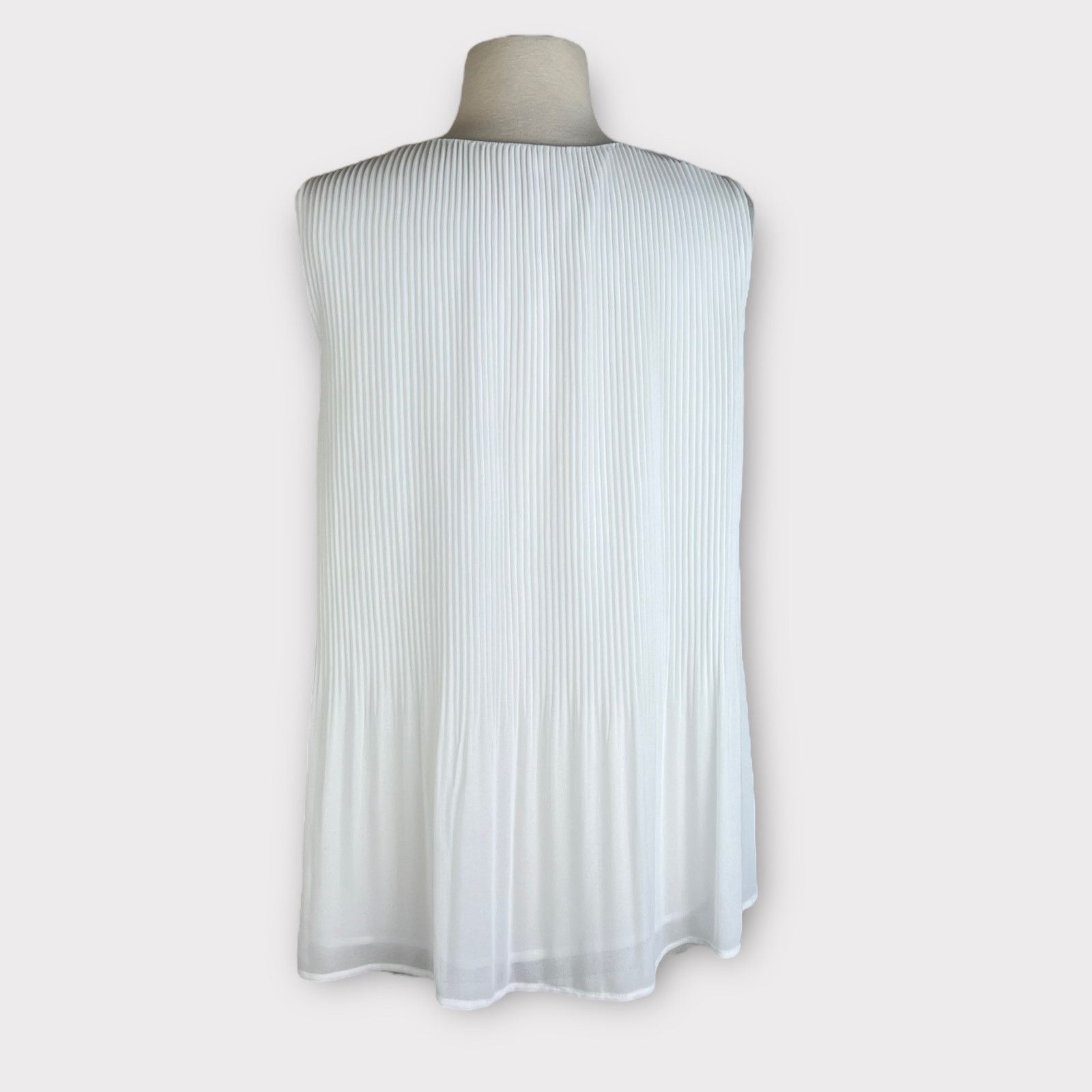 Nordstrom Pleione Sleeveless Pleated Flare Hem Blouse Top Size S / US 4 / IT 40 - 4 Thumbnail