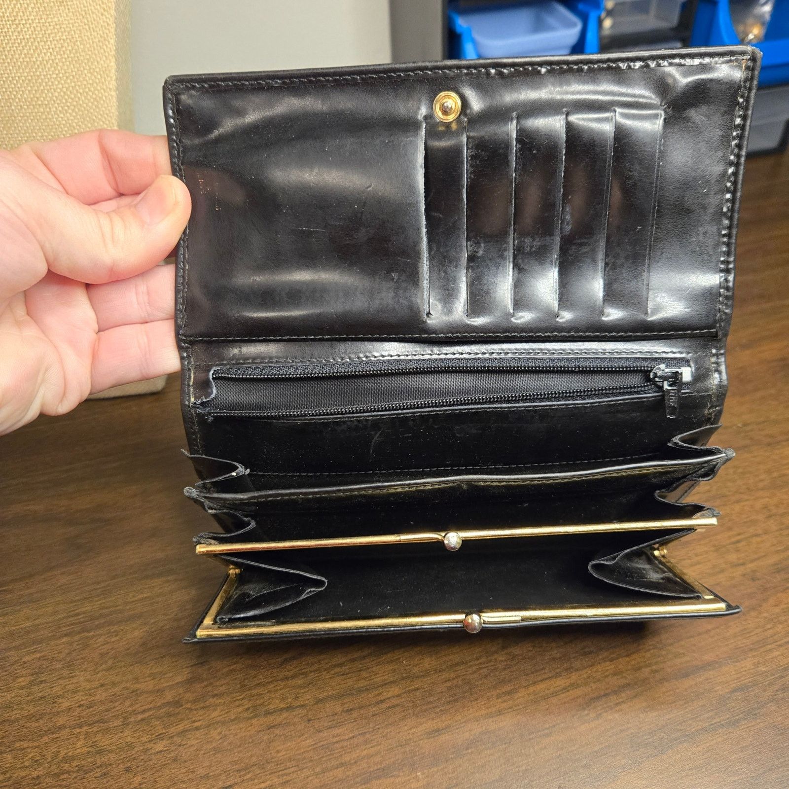 Firenze Vintage Simone Firenze Black Leather Wallet Handmade Italy Size ONE SIZE - 4 Thumbnail