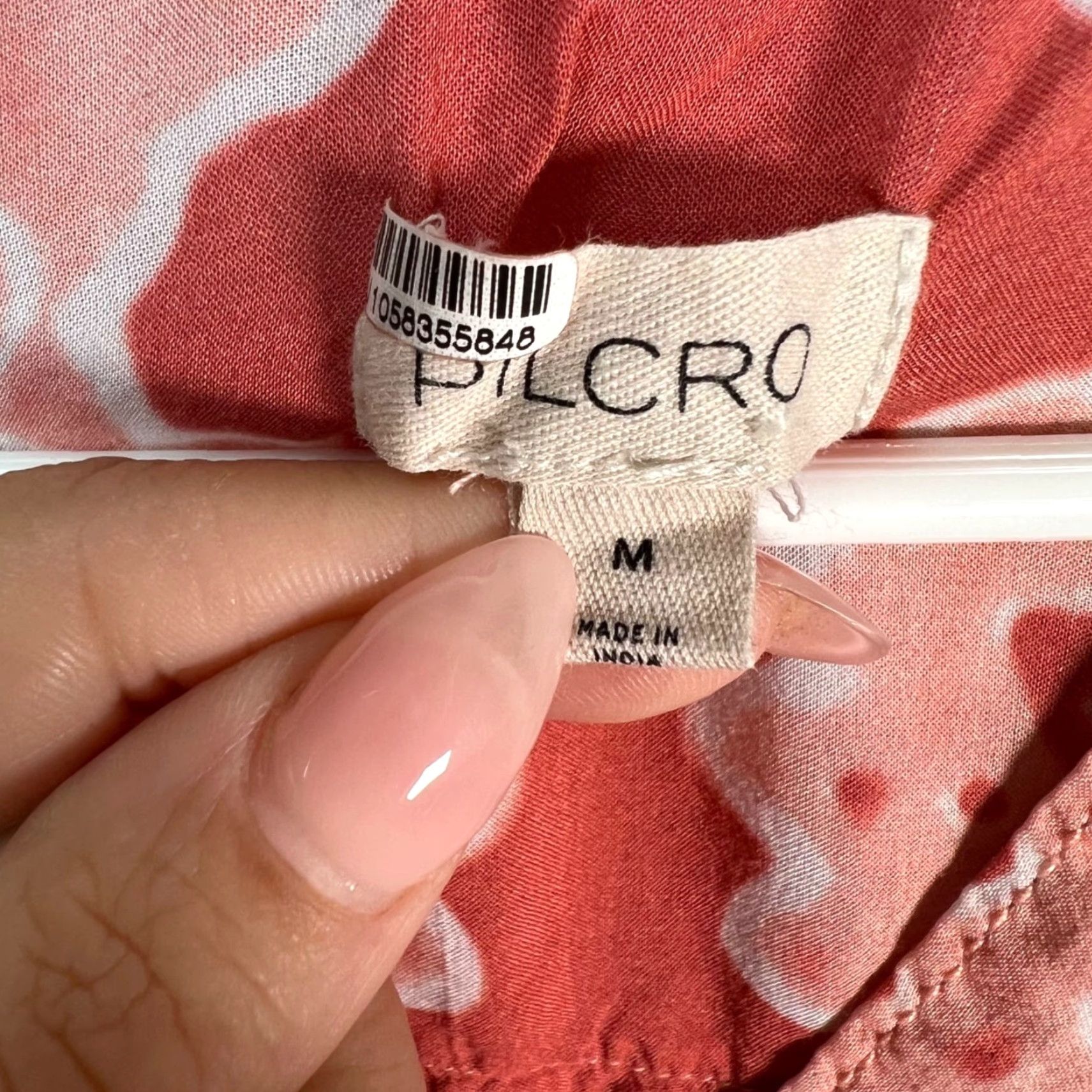 Vintage Pilcro Womens Medium Pink & White Floral Button-Up Blouse - Casual, Lightweight, Long Sleeve, Collared, Modal Cotton, Button, Regular Size M, Womens Size M / US 6-8 / IT 42-44 - 3 Thumbnail