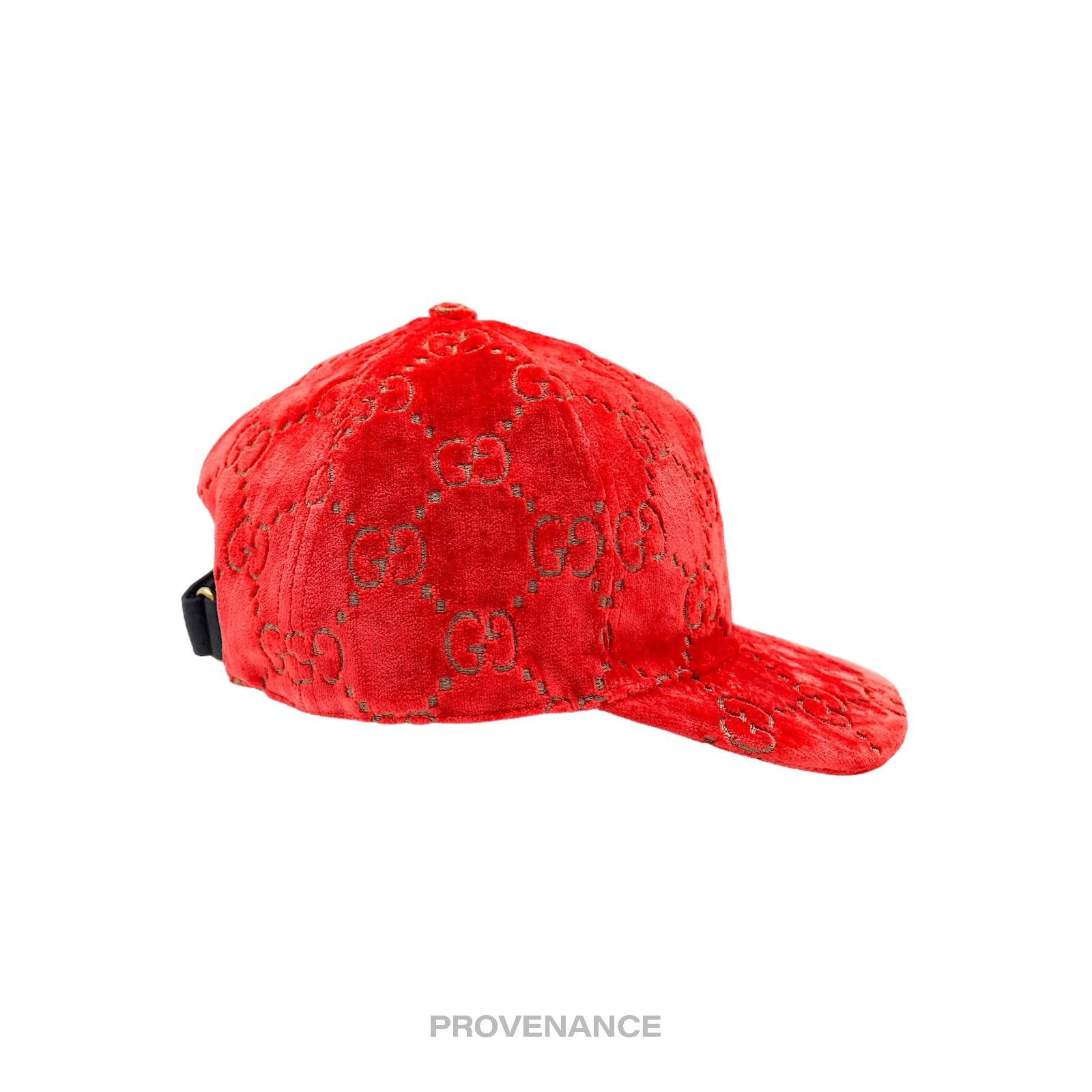 Gucci 🔴 Gucci GG Monogram Canvas Velour Cap - Orange Size ONE SIZE - 5 Thumbnail