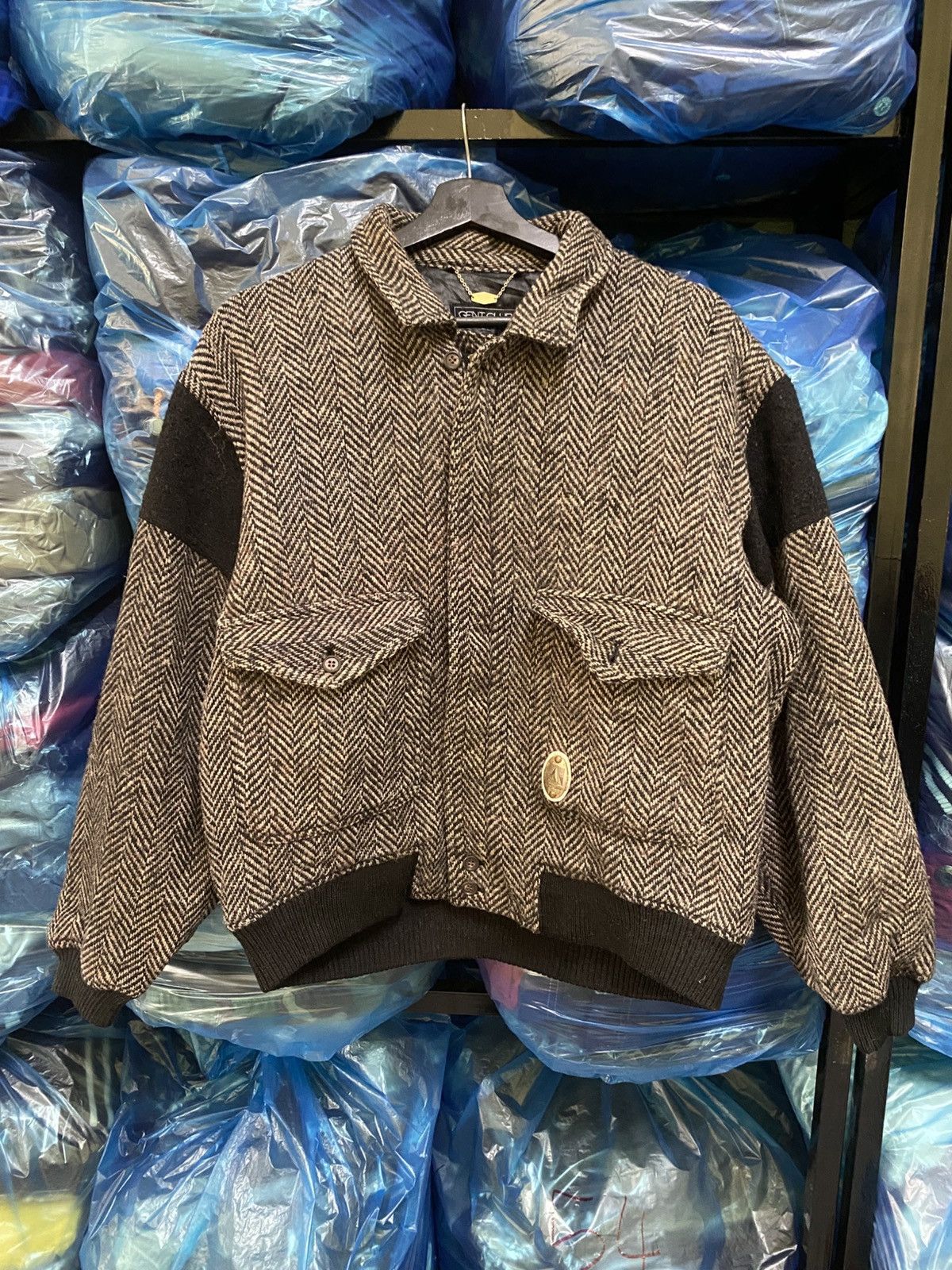Vintage Gent Club Vintage Japanese Wool Blend Herringbone Jacket Size US M / EU 48-50 / 2 - 1 Thumbnail