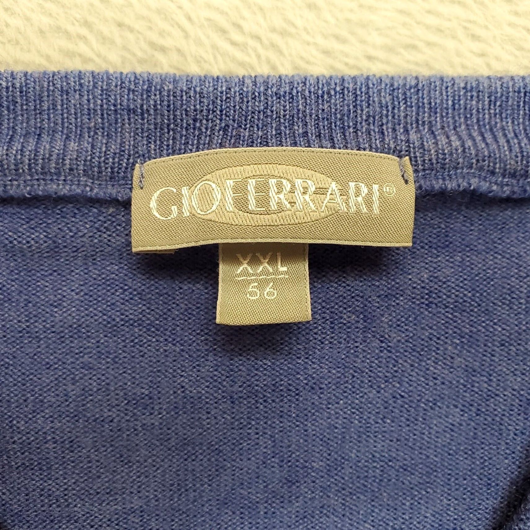 Vintage VINTAGE Gioferrari Sweater Mens 2XL Blue 100% Extra Fine Merino Wool V-Neck Casual Wool Knit Long Sleeve Mens Swing Size US XXL / EU 58 / 5 - 5 Thumbnail
