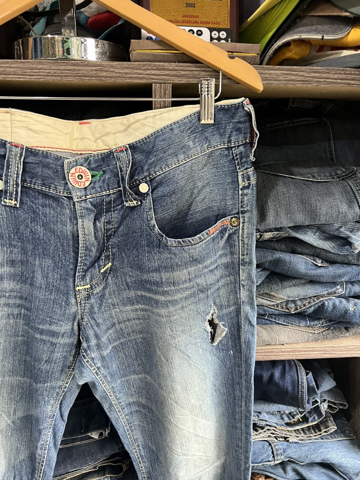 Edwin 🔥Edwin Exclusive Vintage Distressed Denim Size US 34 / EU 50 - 10 Thumbnail