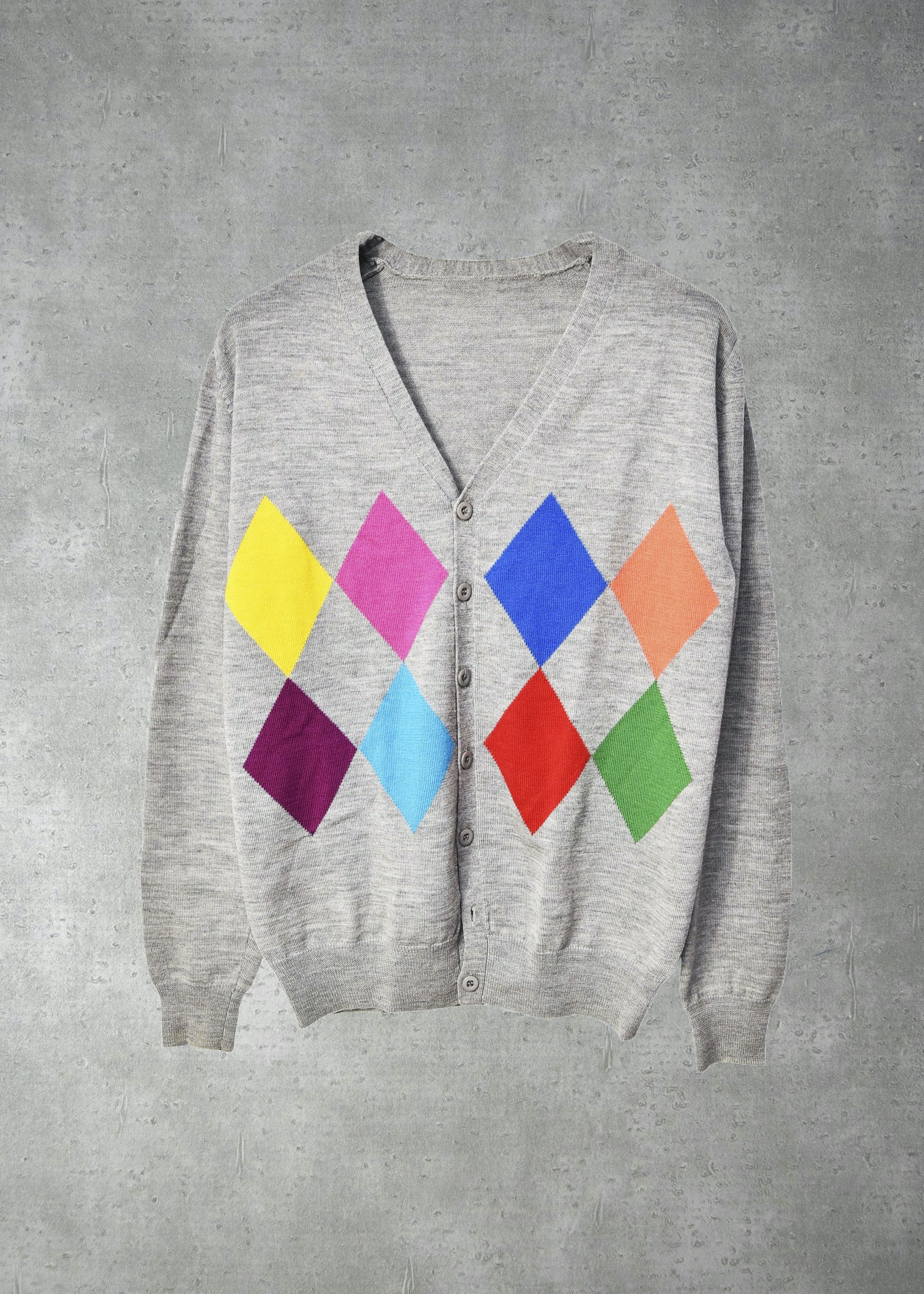 image of Sophnet/color Check Cardigan/24724 - 0576 50 in Grey, Men's (Size Large)