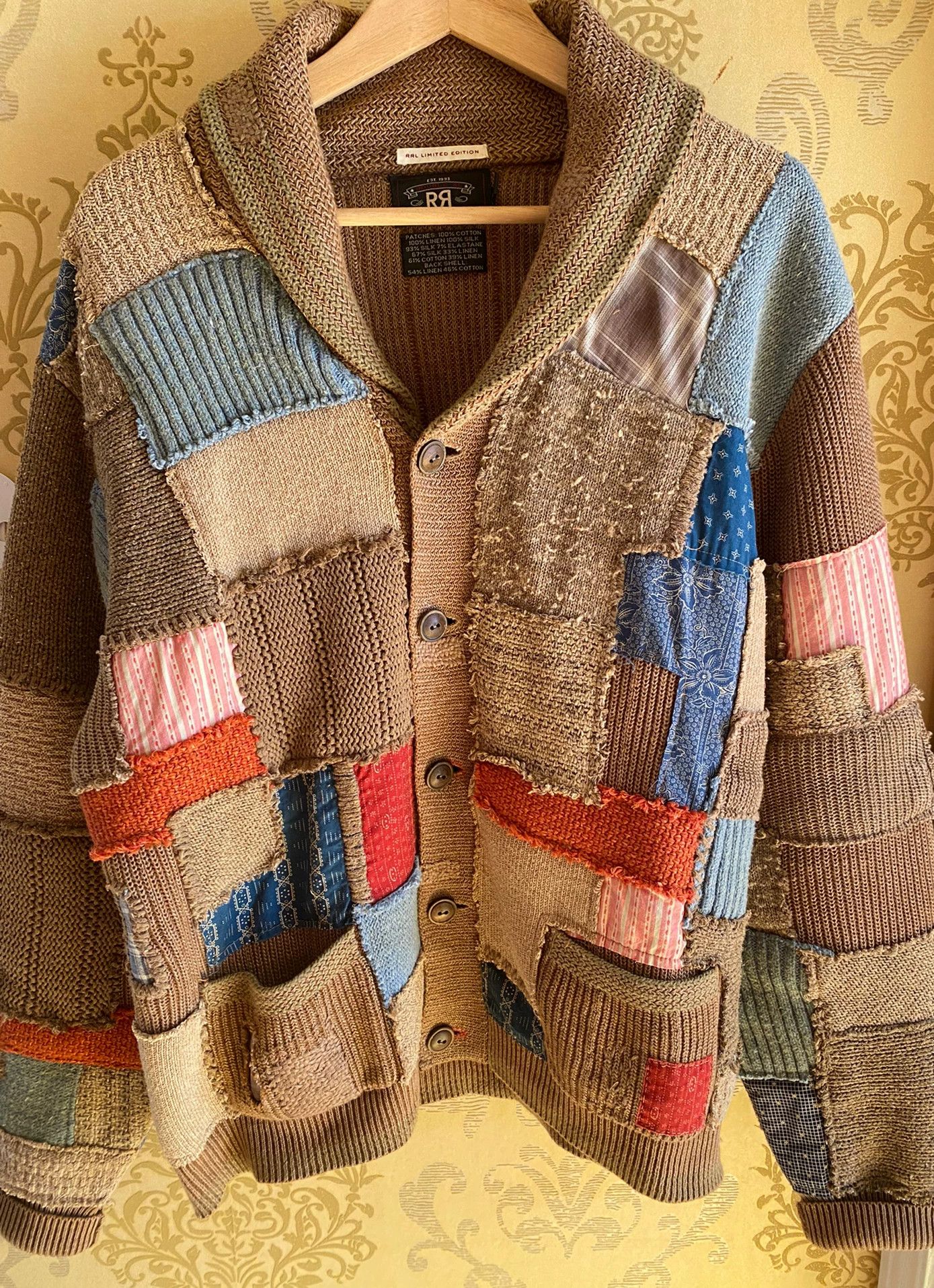 RRL Ralph Lauren rrl limited edition patchwork cardigan Size US XL / EU 56 / 4 - 1 Thumbnail
