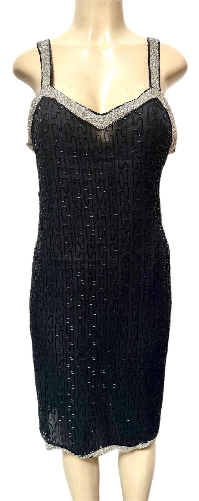 Other Sequin Black Cocktail Evening Dress with Silver Trim size 8 Size M / US 6-8 / IT 42-44 - 1 Preview