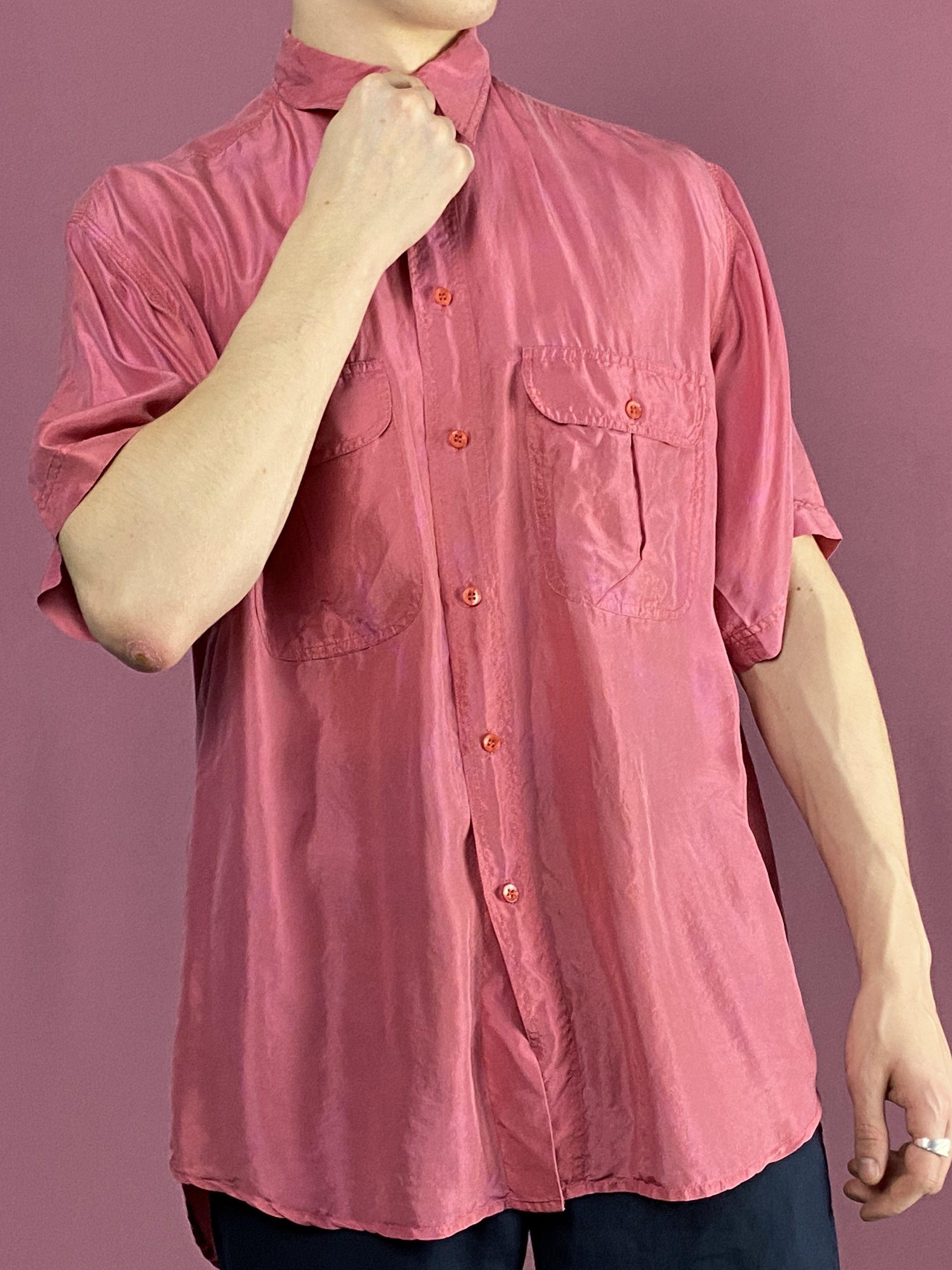 Vintage 90s Manhattan Vintage Men's Short Sleeve Shirt - M Size US M / EU 48-50 / 2 - 1 Thumbnail