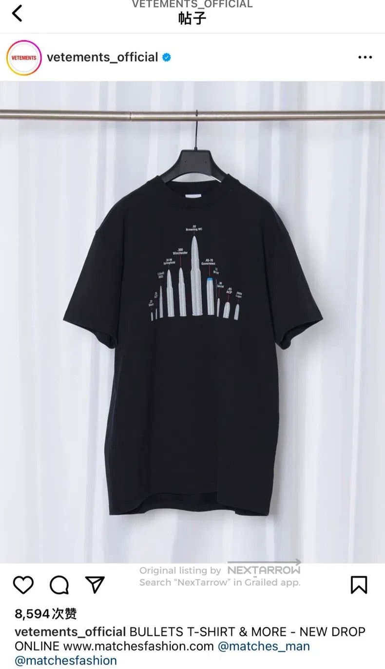 Vetements Vetements Bullet Short Sleeve Size US XS / EU 42 / 0 - 7 Thumbnail